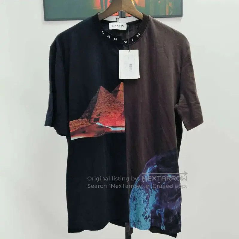 Lanvin Lanvin Black Graphic Short Sleeve T-Shirt . Size US S / EU 44-46 / 1 - 1 Thumbnail