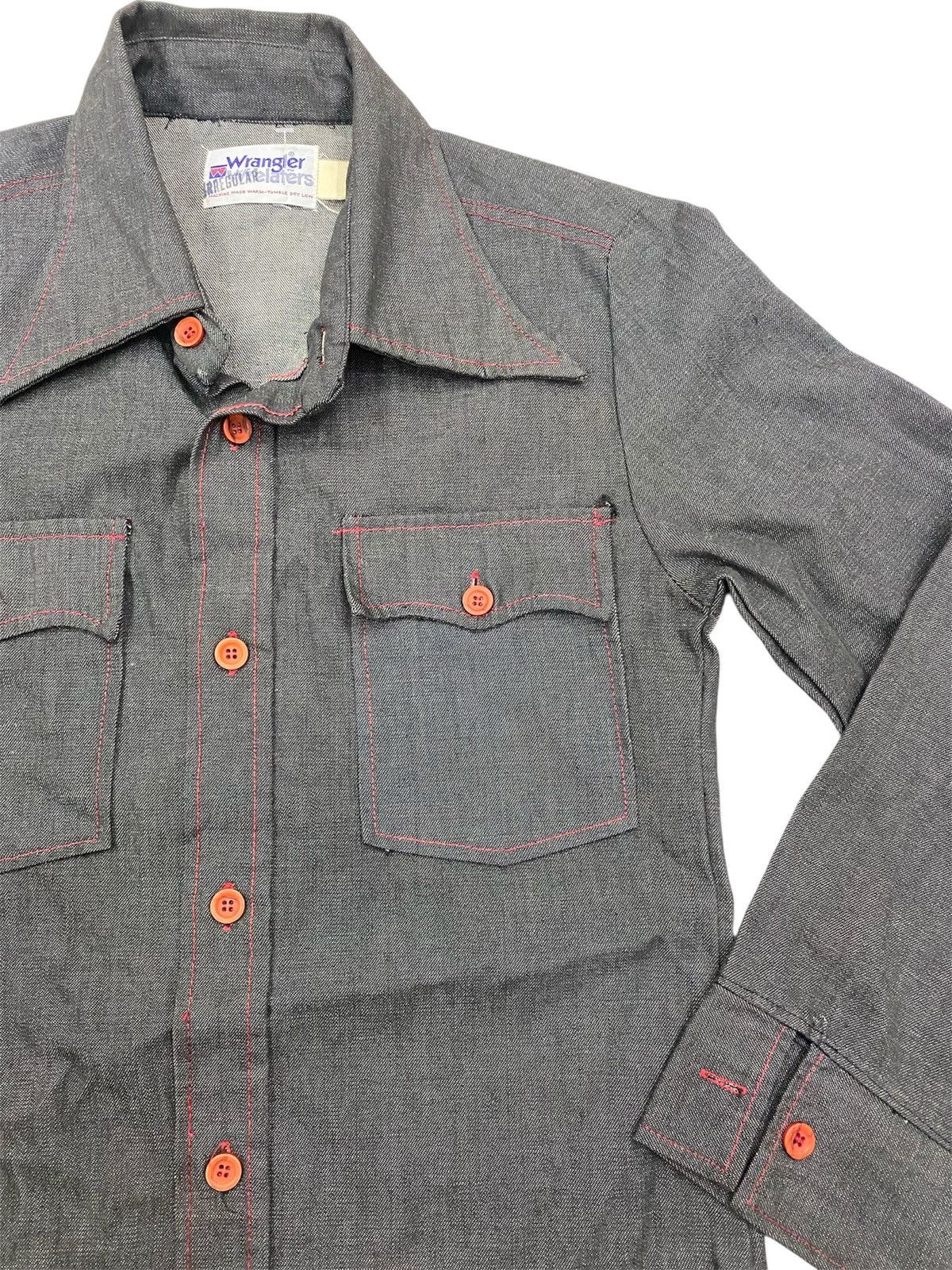 Vintage Vtg 1970s Wrangler Wrelaters denim cowboy western shirts Size US M / EU 48-50 / 2 - 3 Thumbnail