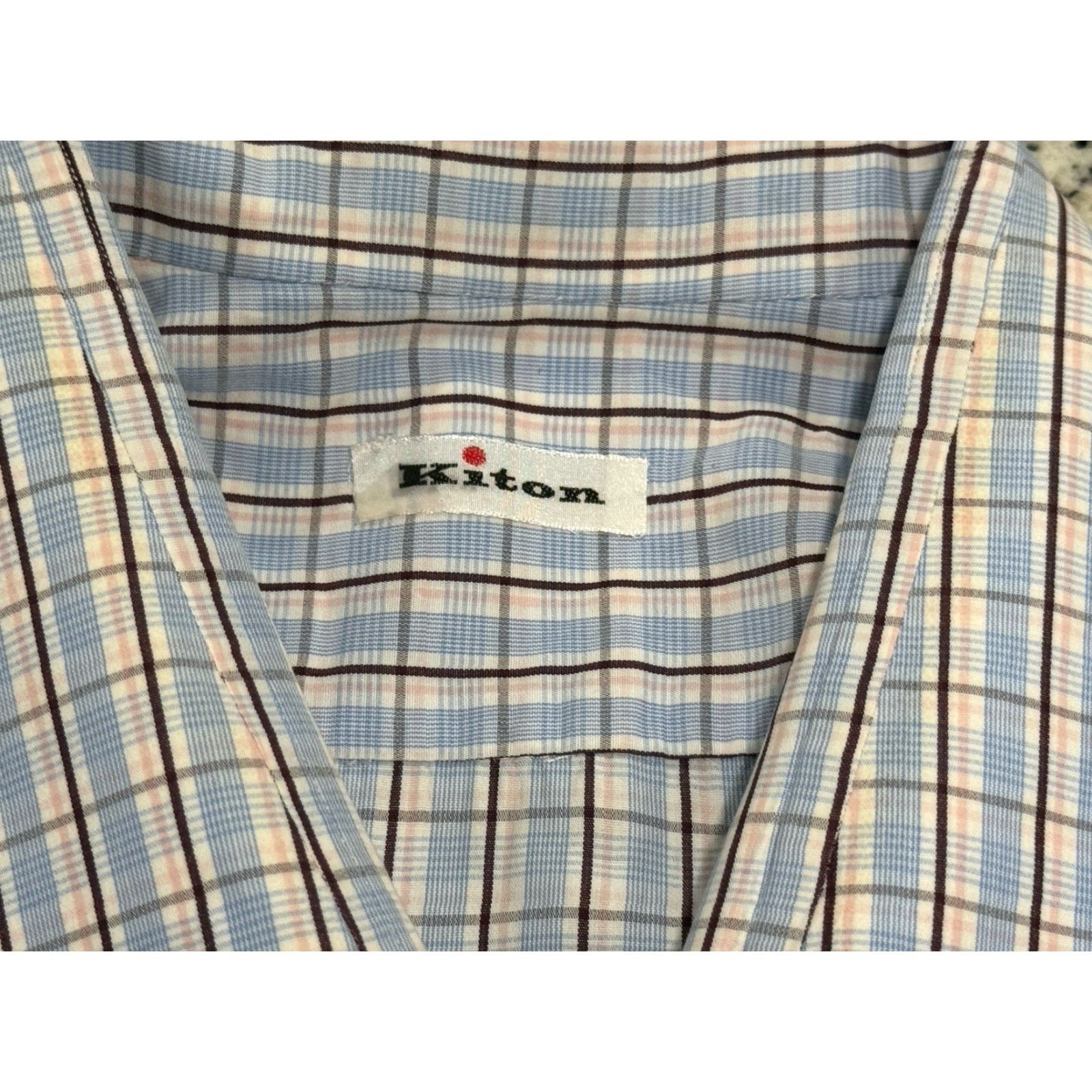 Kiton Kiton Button Up Plaid Check Long Sleeve Cotton Shirt XL Multicolor Blue Men Button-Up Styles Classic Fit EUC Size US XL / EU 56 / 4 - 2 Thumbnail