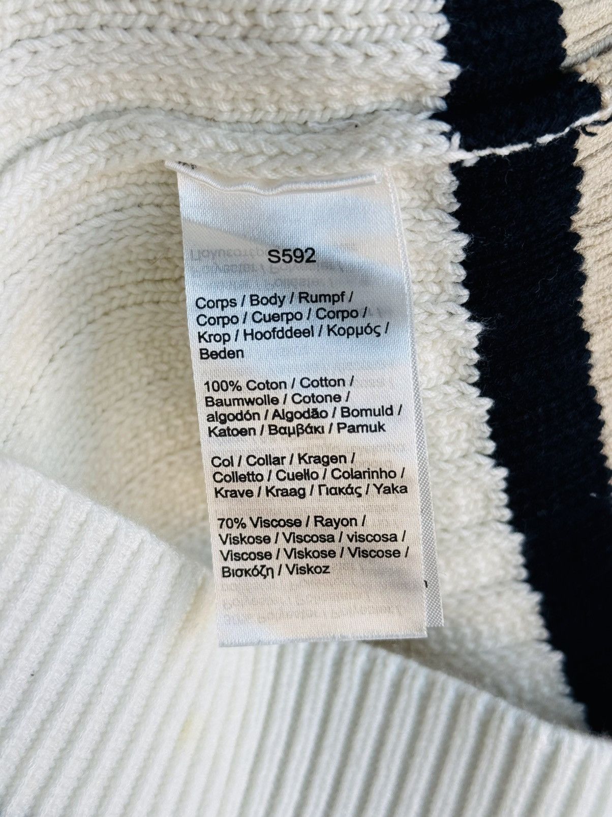 Lacoste Lacoste asymmetric contrast cable knit tennis sweater sz 5 Size US L / EU 52-54 / 3 - 9 Thumbnail
