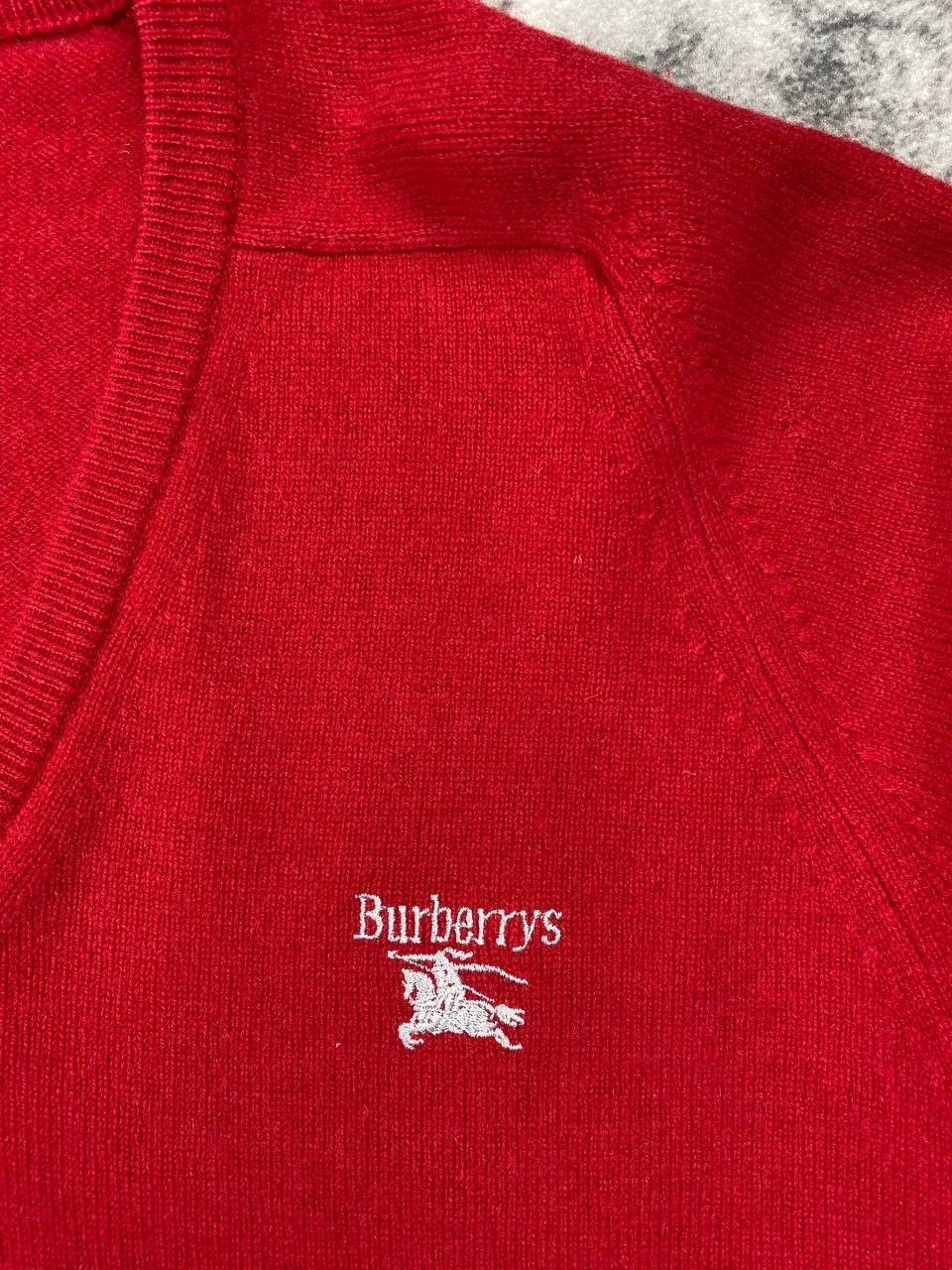 Burberry Vintage Burberrys 90s Wool Knit V Neck Sweater Men Size 44 Size US XXL / EU 58 / 5 - 4 Thumbnail