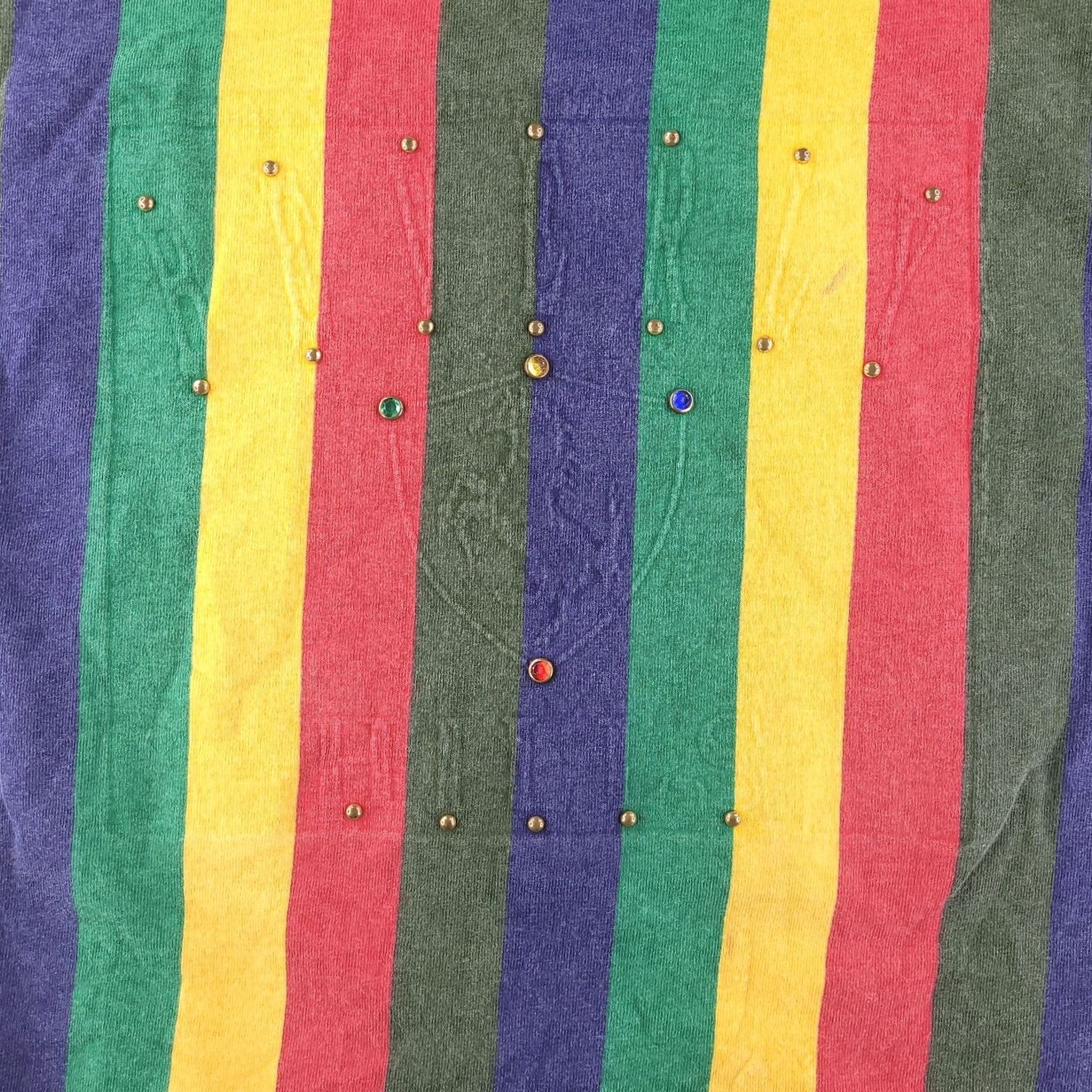 Vintage VINTAGE Beverly Hills Shirt Mens L Retro Vertical Stripe Short Sleeve Tee Size US L / EU 52-54 / 3 - 3 Thumbnail
