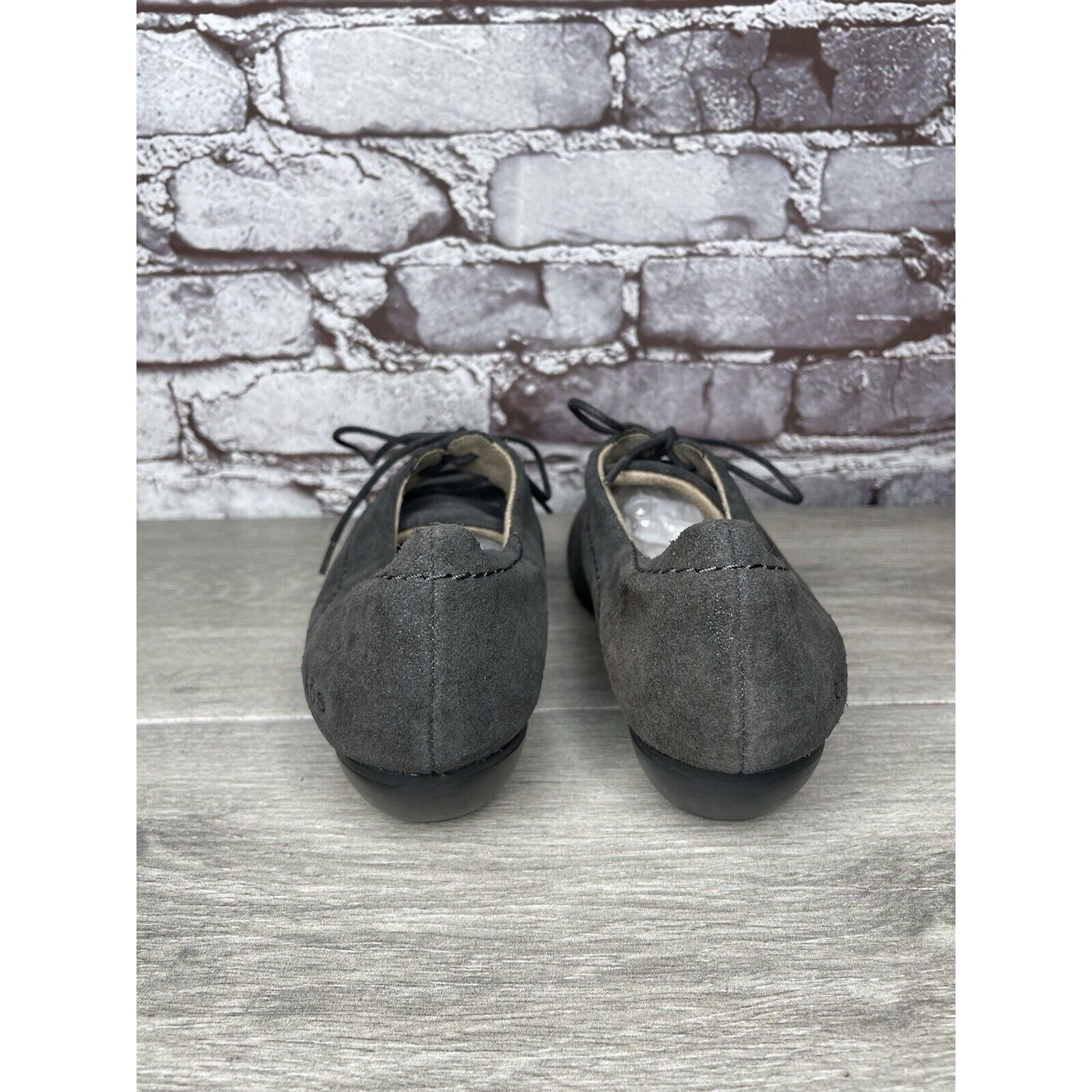 Other Taos Gray Suede Cobbler Lace Up Oxford Metallic Floral Women Size US 7.5 / IT 37.5 - 5 Thumbnail