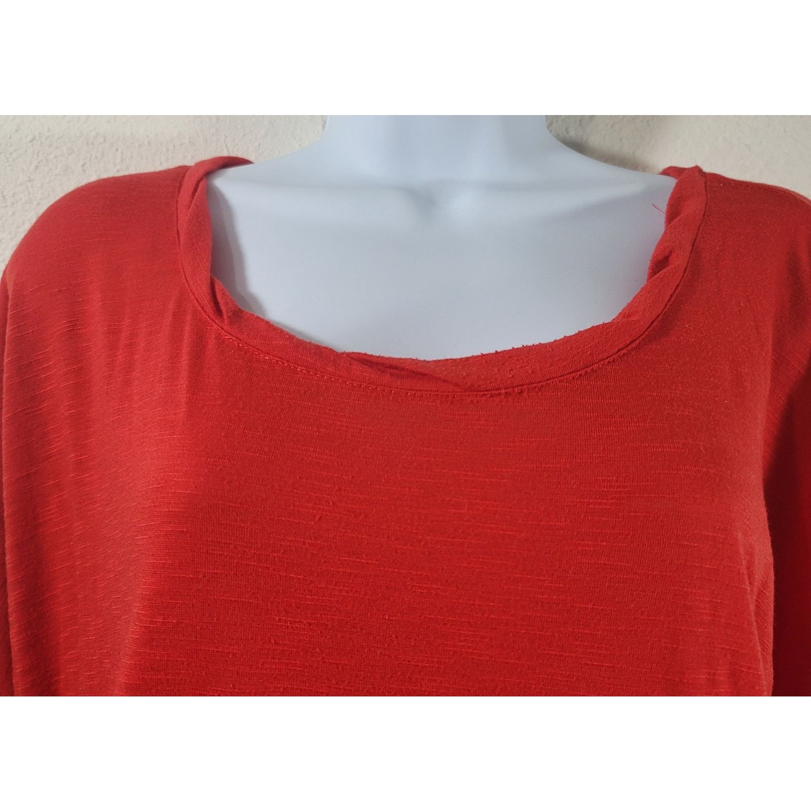 Other Cato Red Dolman 3/4 Sleeve Slub Knit Top Large Lightweight Size L / US 10 / IT 46 - 6 Thumbnail