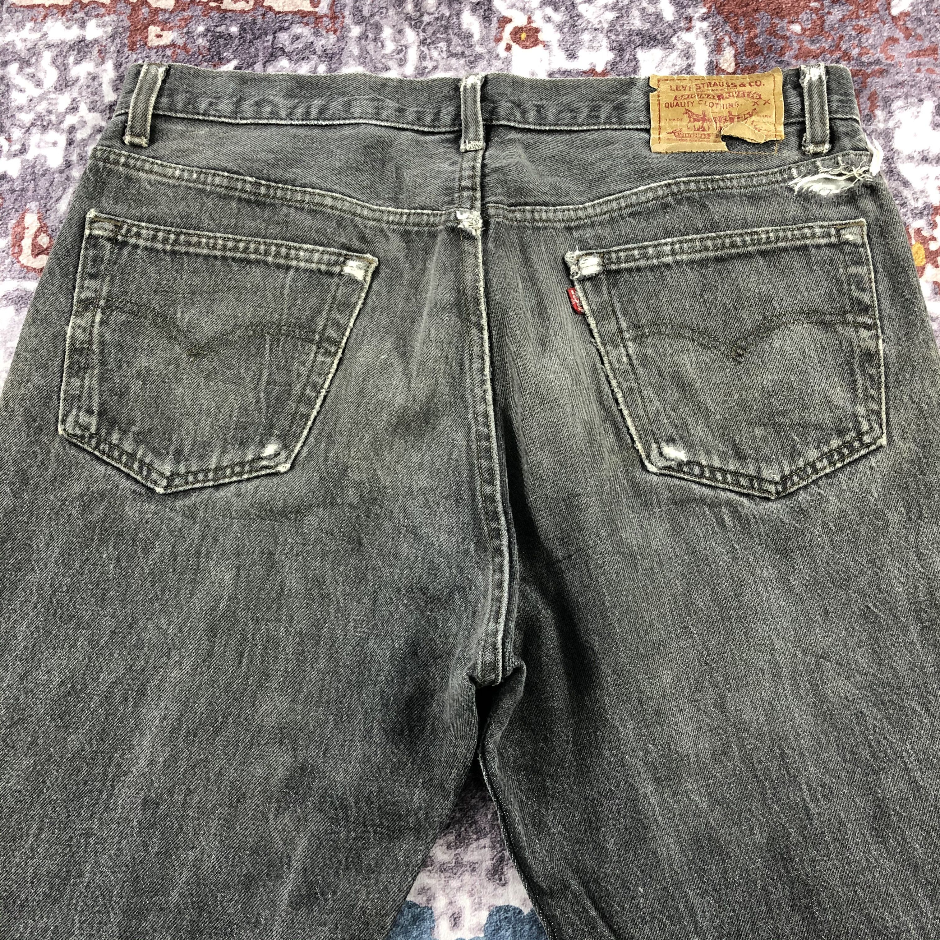 Levi's Vintage 90s Faded Black Levis 501 Jeans-JM2369 Size US 36 / EU 52 - 5 Thumbnail