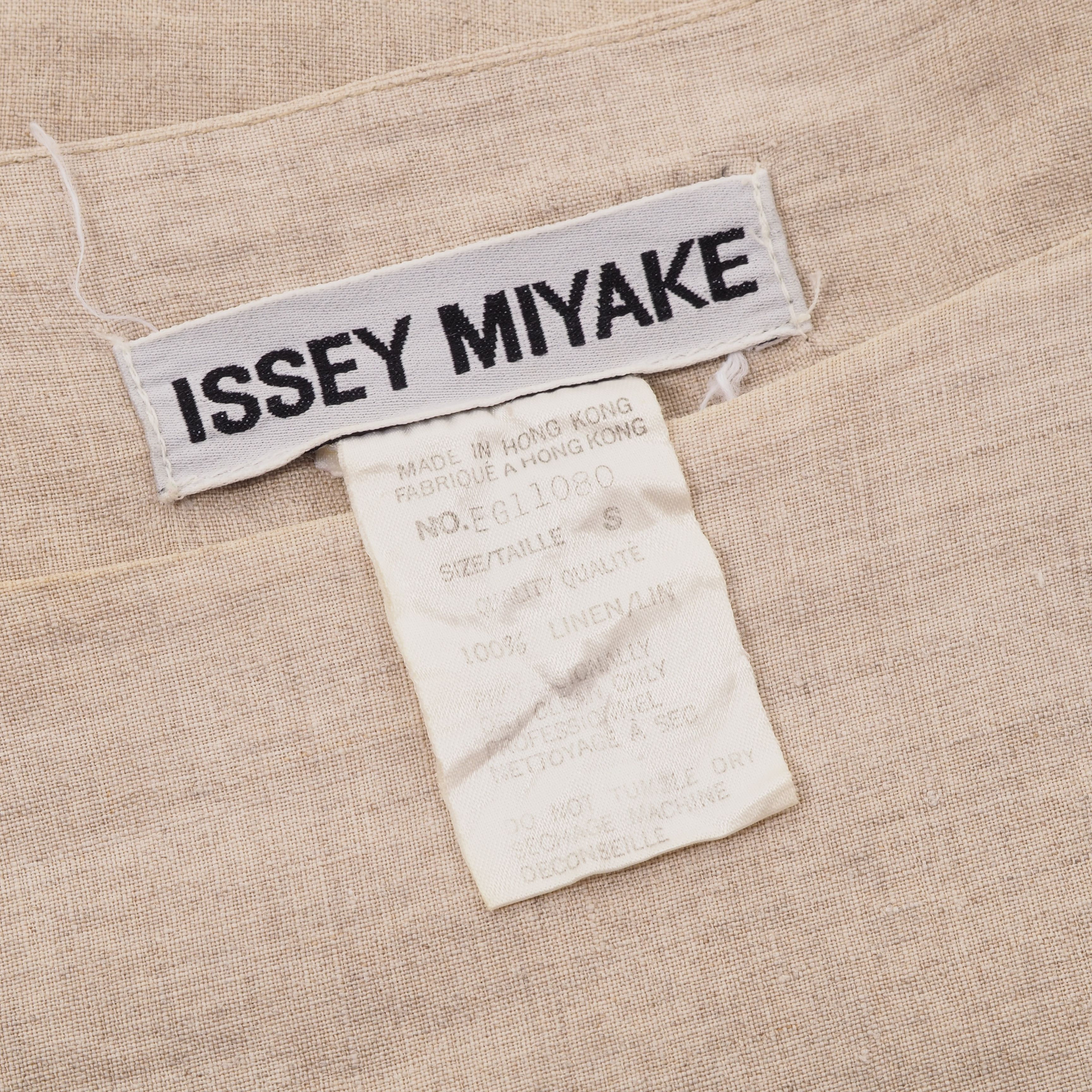 Issey Miyake Issey Miyake Vintage Beige Linen 3/4 Sleeve Blouse Top Size S / US 4 / IT 40 - 5 Thumbnail