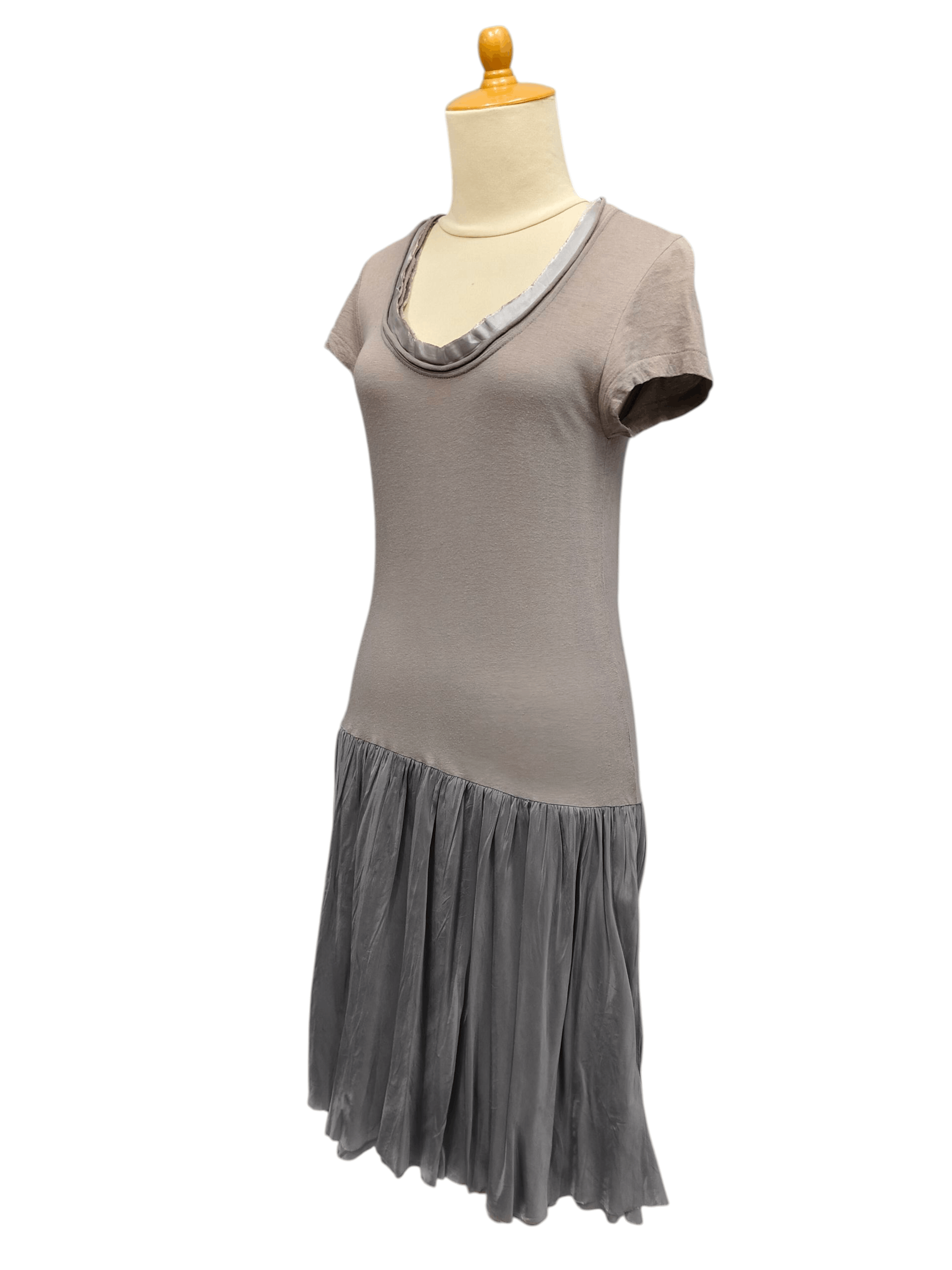 Sacai SACAI Luck- Raw Edge Collar Hybrid Satin Trim Dress Size M / US 6-8 / IT 42-44 - 3 Thumbnail