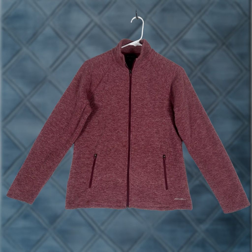 Eddie Bauer Eddie Bauer Women’s Small Full Zip Up Sweater Jacket Red Salmon Casual FLAWED Size S / US 4 / IT 40 - 1 Thumbnail