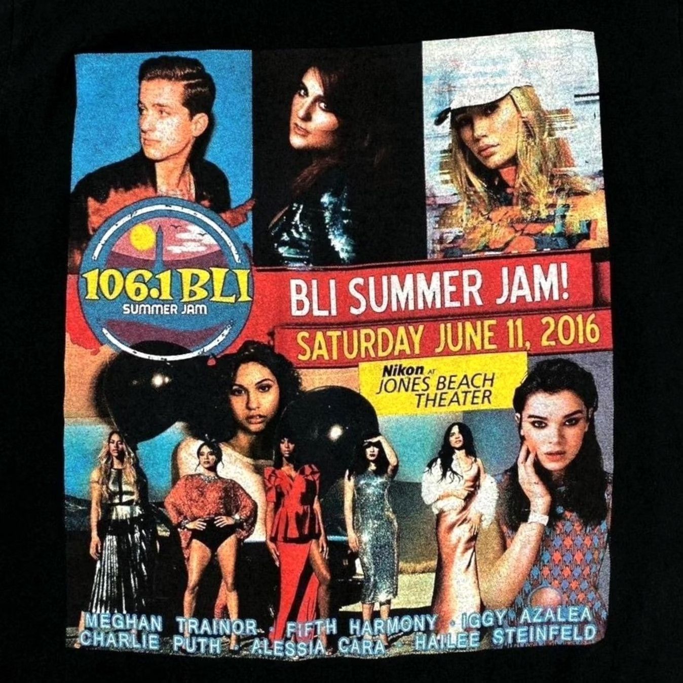 DANCER BLI Summer Jam (2016) Hip Hop Rap Pop Dance Music Festival T-Shirt Medium Black Graphic Print Front and Back Mens Shirt Size US M / EU 48-50 / 2 - 4 Thumbnail