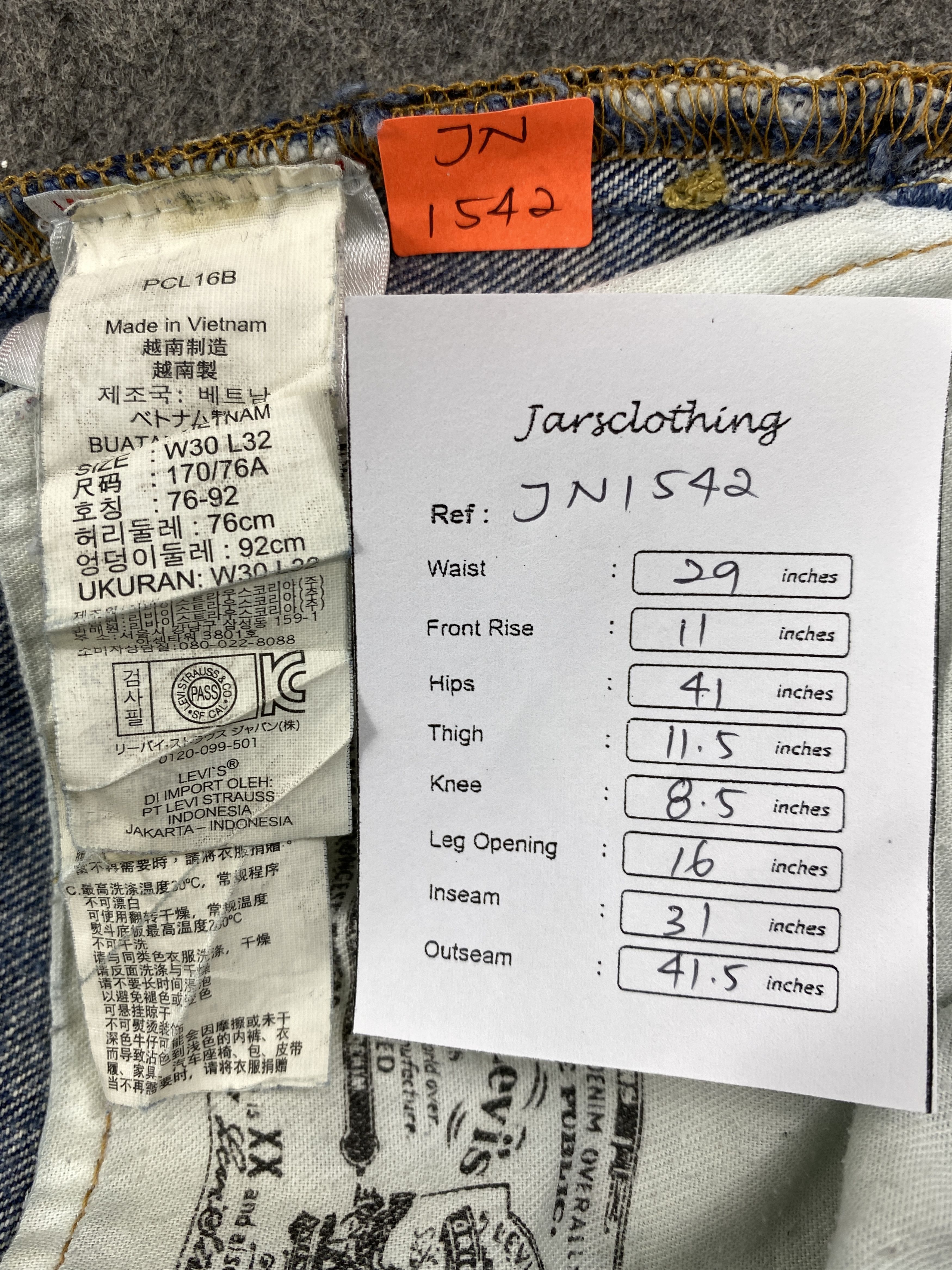 Japanese Brand Distressed Blue Levi's 501 Jeans 29x31 Denim -JN1542 Size US 29 - 8 Thumbnail