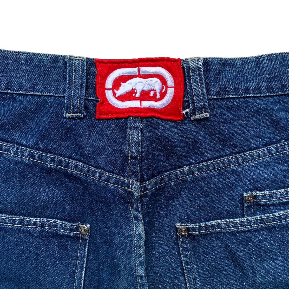 Ecko Unltd. × JNCO × Vintage Rare 1990s Ecko Unltd "Hidden Loot" Baggy Jorts Jeans Size US 36 / EU 52 - 2 Thumbnail