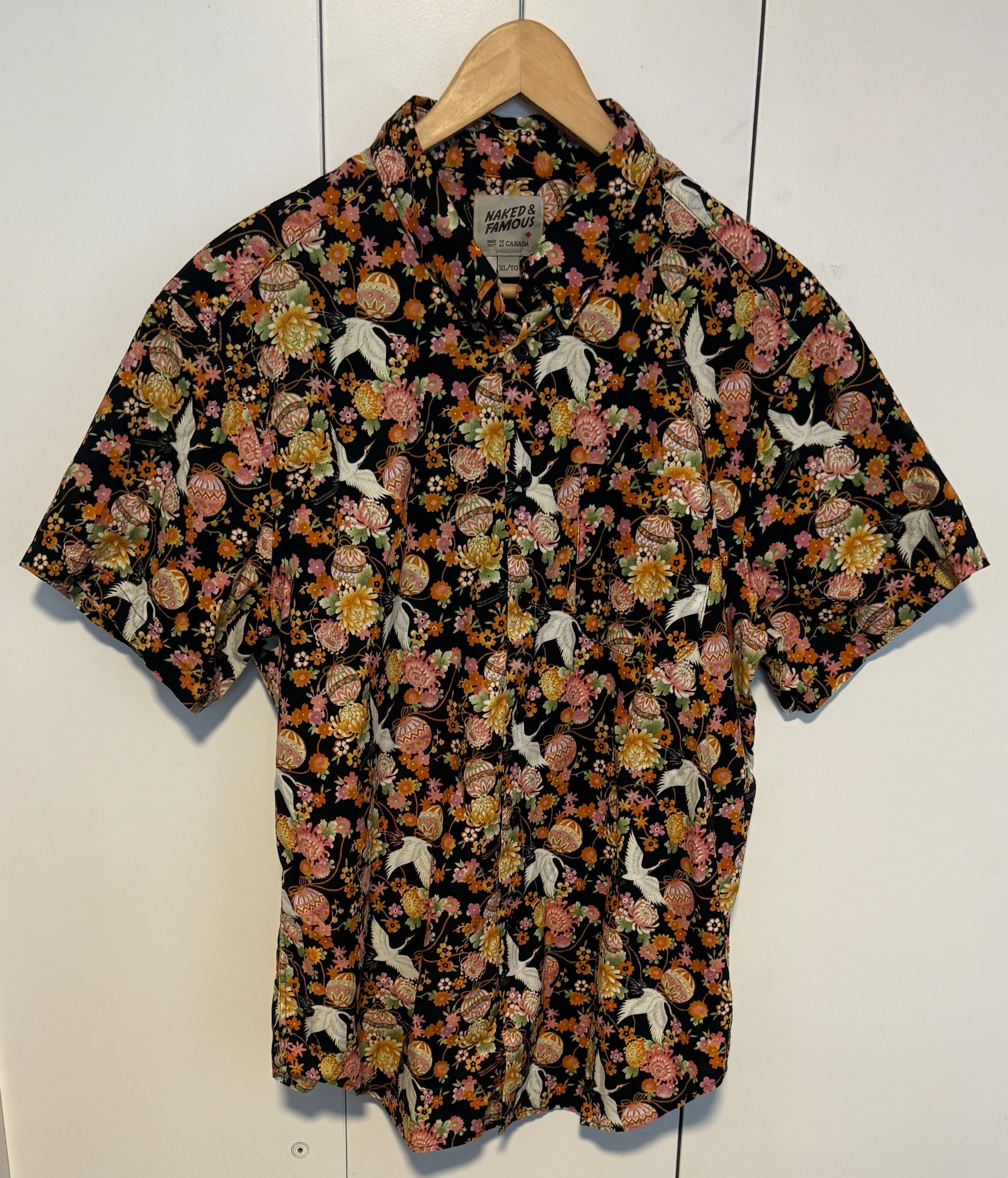 NWT Naked & Famous S/S ‘23 Short Sleeve Aloha Shirt - Flora store Sketches