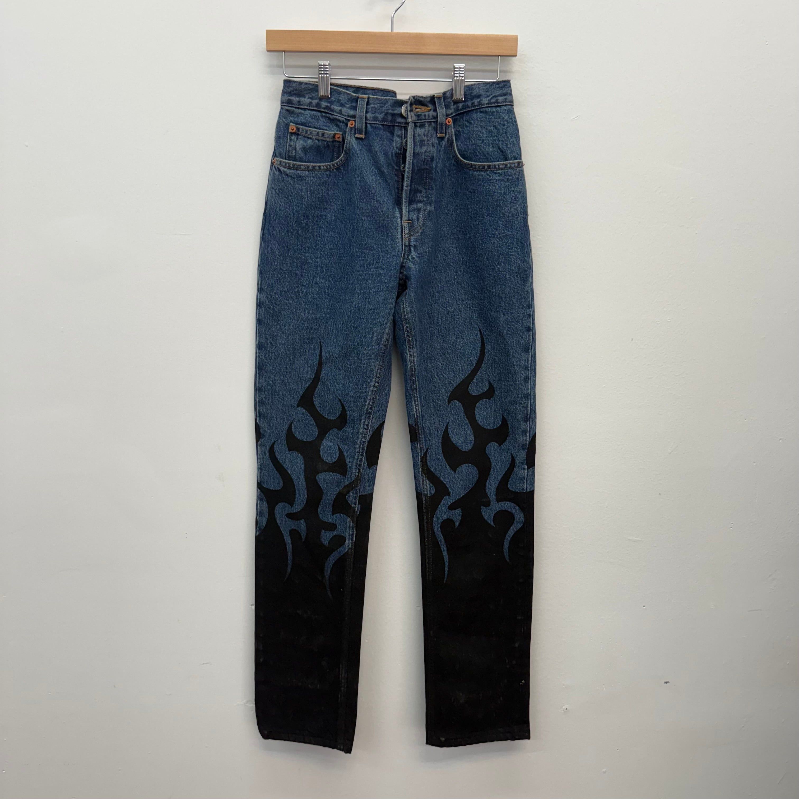Vetements Vetements Flame Straight Leg Denim - Size 30 Size US 30 / EU 46 - 1 Thumbnail