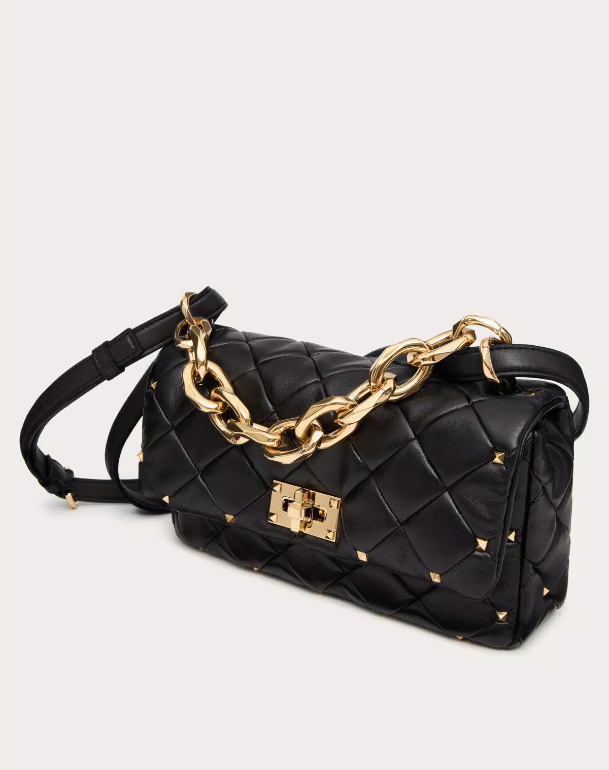 Valentino oc11z0725 Size:OS/ Spike Bag In Nappa Patchwork in Black Size ONE SIZE - 5 Thumbnail