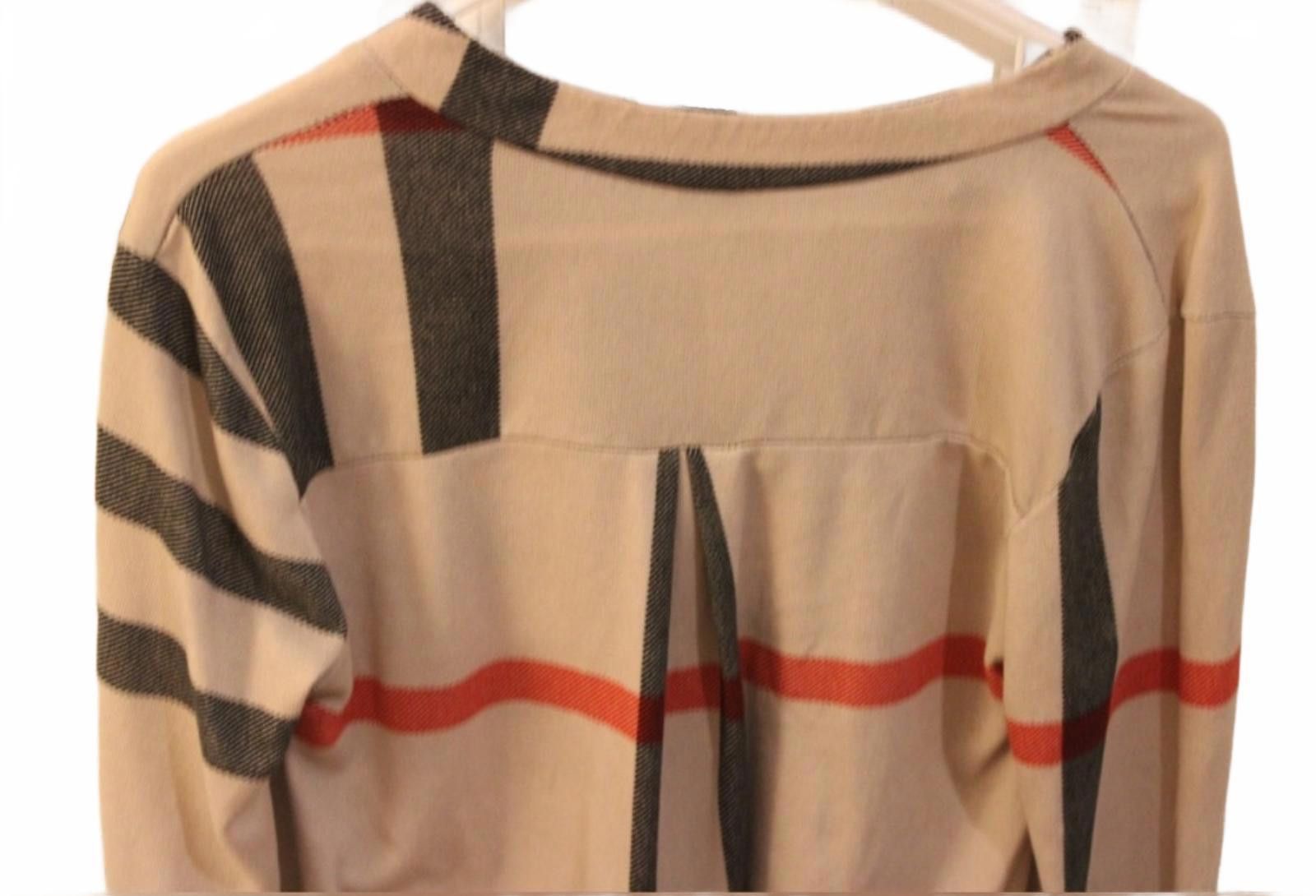Lilly Dache Lildy Long Sleeve Beige Plaid Patterned Blouse Women's S/M Size S / US 4 / IT 40 - 5 Thumbnail