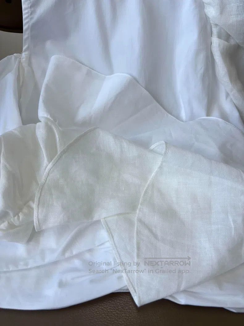 Loewe Loewe White pleated bubble sleeve shirt top off shoulder f Size XXS / US 00 / IT 34 - 4 Thumbnail
