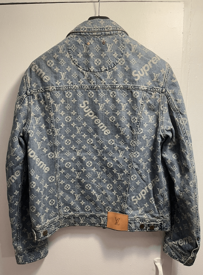 リボノ　LOUISVUITTON×supreme デニムジャケット Louis Vuitton X Supreme Monogram Denim Trucker Jacket Sz 58