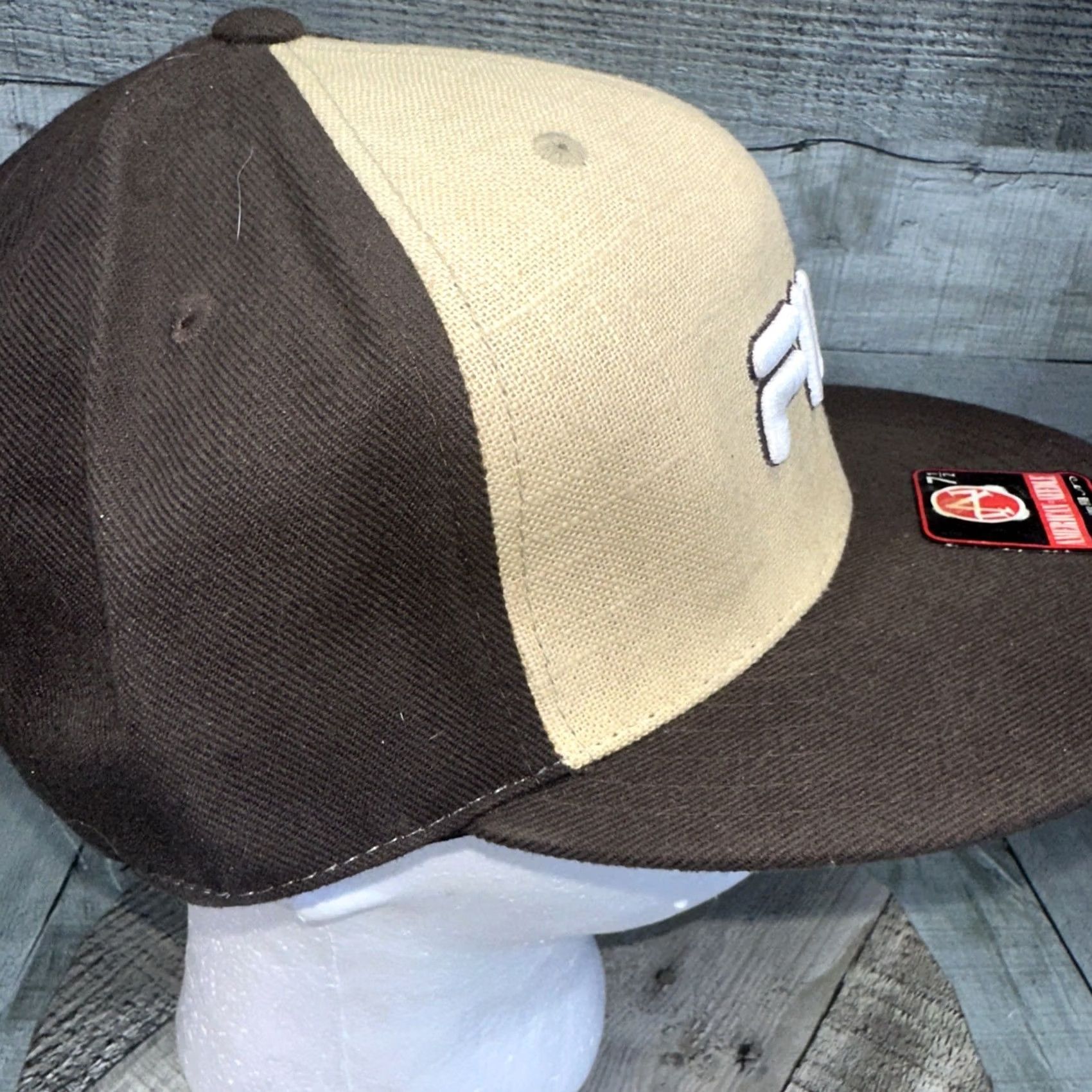 American Needle VINTAGE Fila Hat Baseball Cap 7 1/2 Brown Tan American Needle Logo 90s Y2K Mens Men Size ONE SIZE - 3 Thumbnail