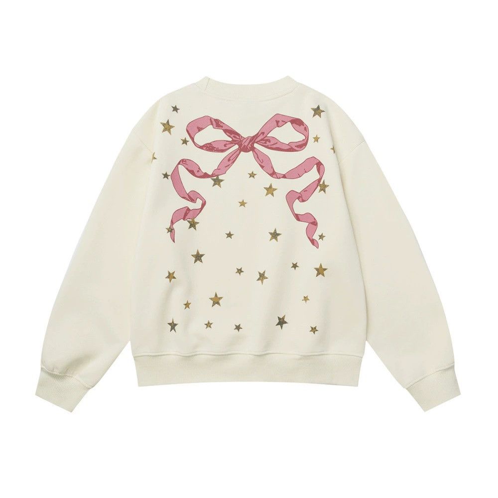 Vintage Street retro bow star print loose casual sweatshirt y2k Size US M / EU 48-50 / 2 - 1 Thumbnail