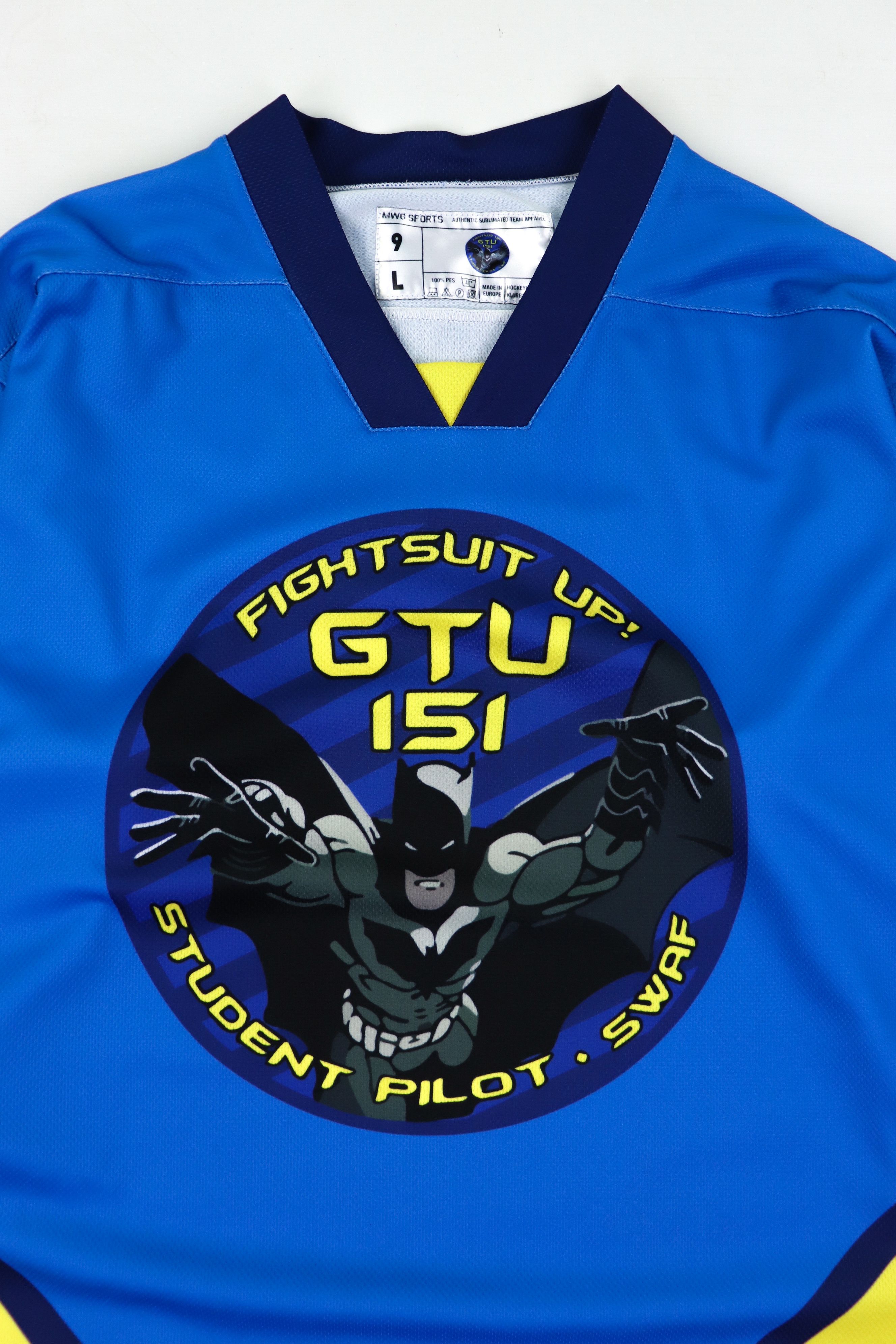 Other Student Pilot SWAF Batman Logo Bjork Sweden Hockey Jersey Size US L / EU 52-54 / 3 - 3 Thumbnail