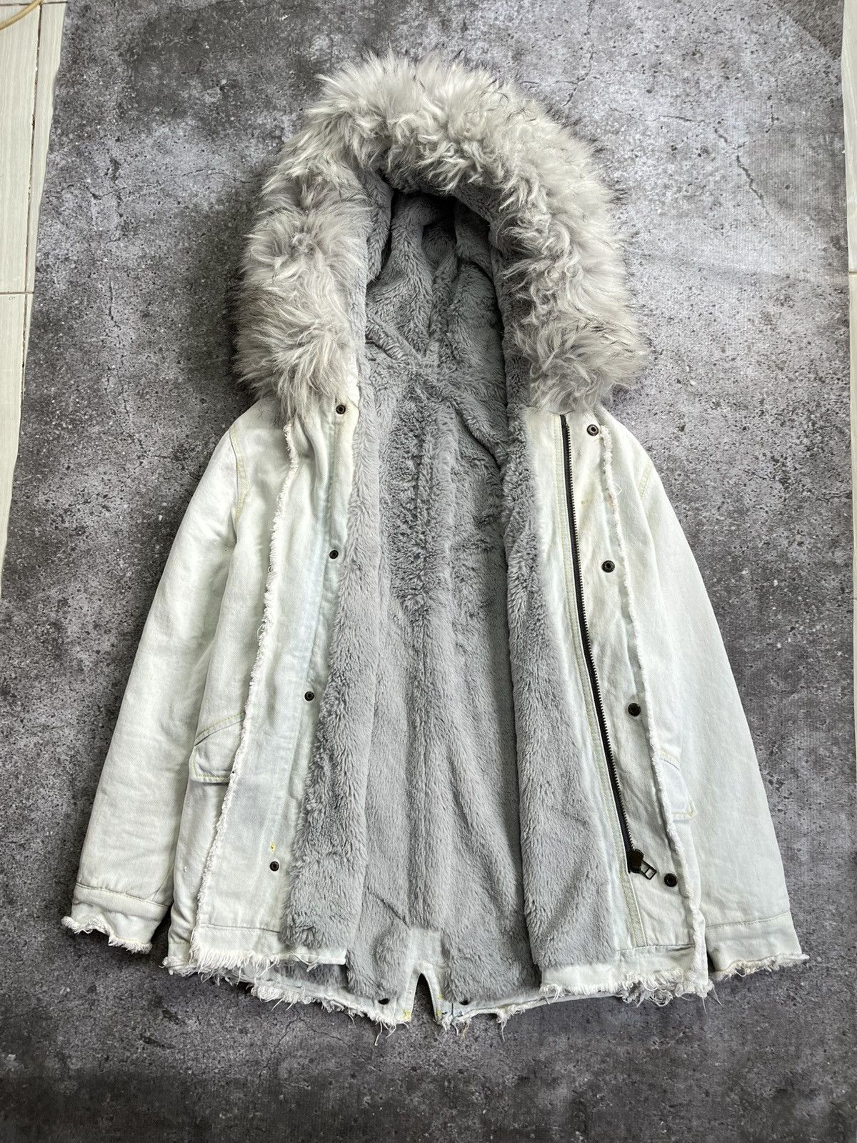 MR & MRS ITALY Vtg Mr & Mrs Italy - Fur Hoodie Denim Jacket Size US L / EU 52-54 / 3 - 7 Thumbnail