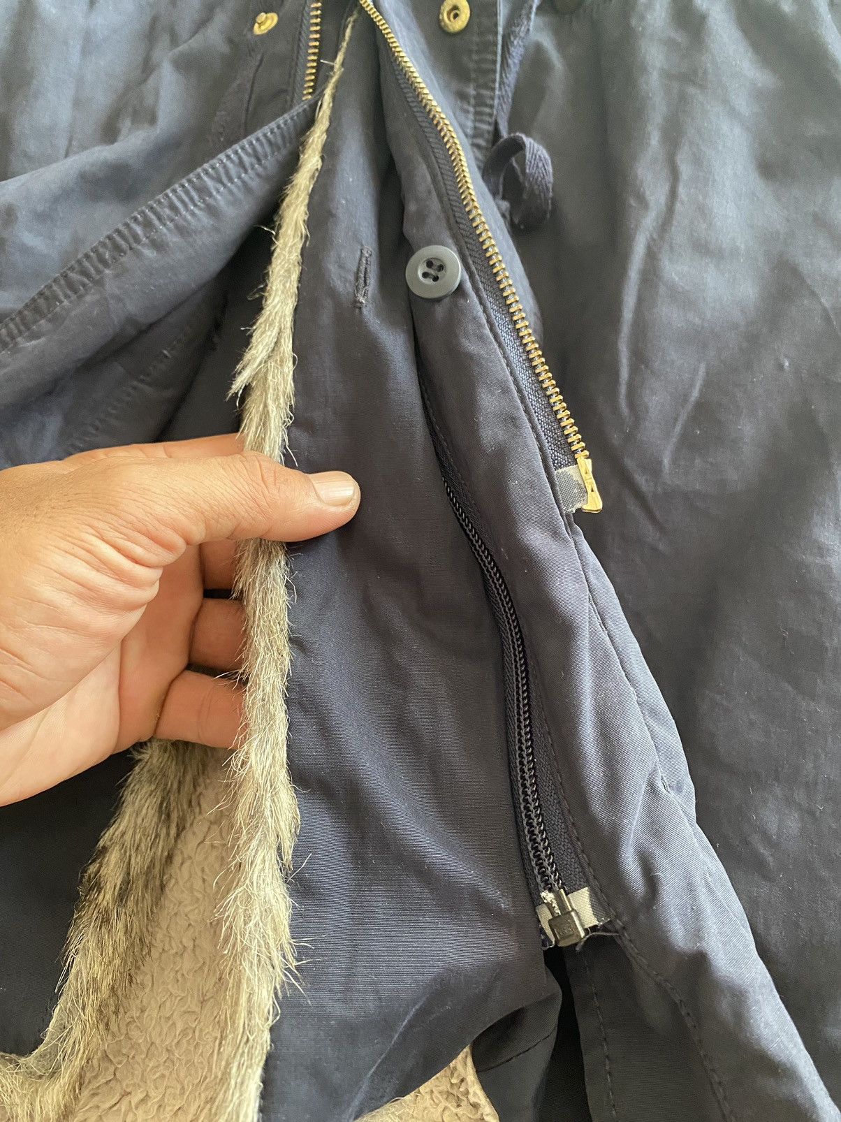If Six Was Nine × Japanese Brand × Le Grande Bleu (L.G.B.) Back number fur jacket puffer IfSixWasNine L.G.B Style Size US L / EU 52-54 / 3 - 8 Thumbnail