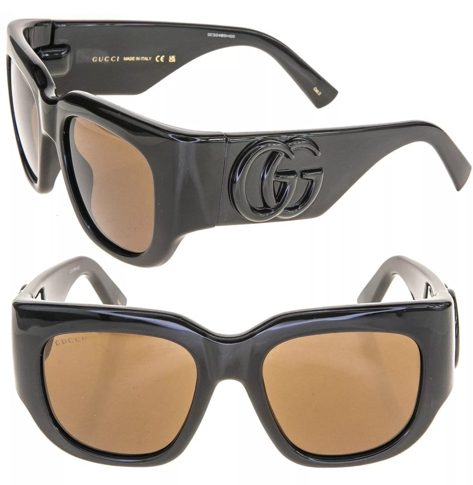 Gucci GUCCI LIDO 1545 Brown Oval Chunky Gg1545S Sunglasses 002 Size ONE SIZE - 1 Thumbnail