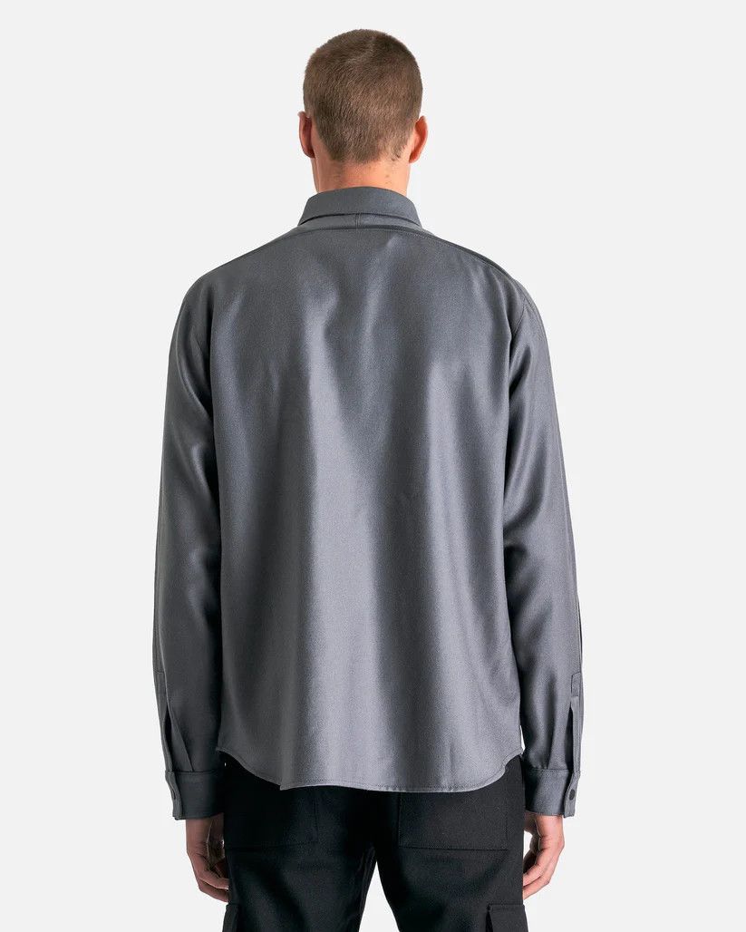 GR10K o1s1v1r1oon0925 Flannel Piping Overshirt in Grey Size US L / EU 52-54 / 3 - 4 Thumbnail