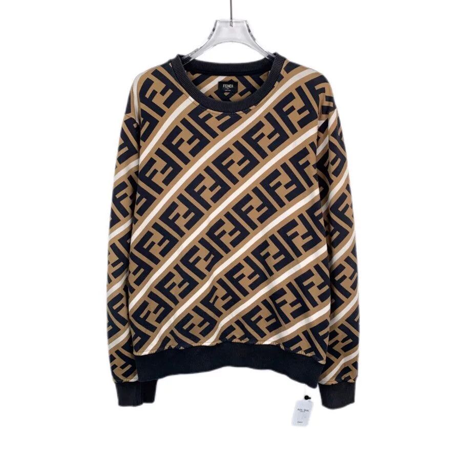 Fendi fendi logo printed brown long-sleeve sweatshirt Size US S / EU 44-46 / 1 - 1 Thumbnail