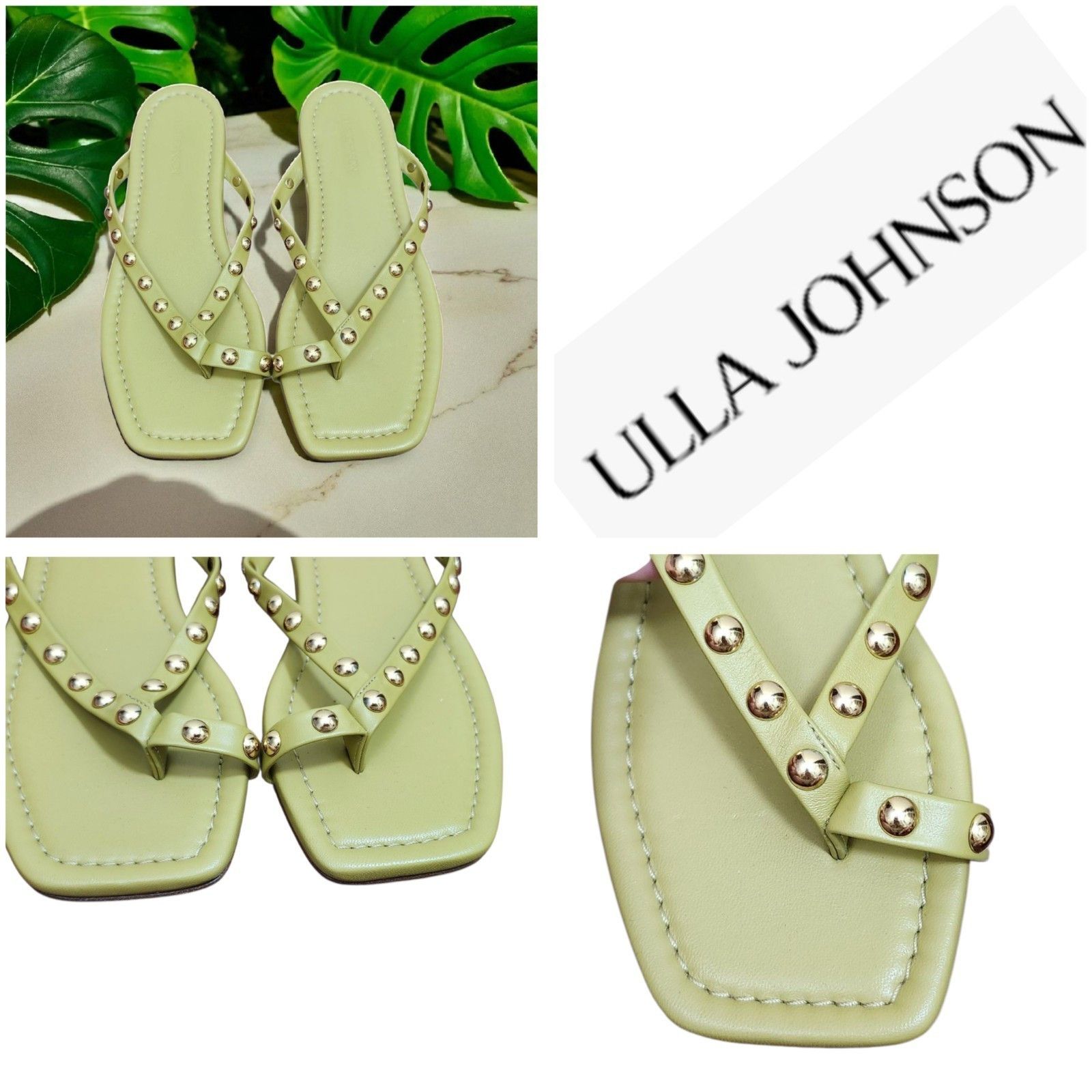 Ulla Johnson Ulla Johnson Olive Green Sandals Square Toe Crisscross Strap Size US 9.5 / IT 39.5 - 9 Thumbnail