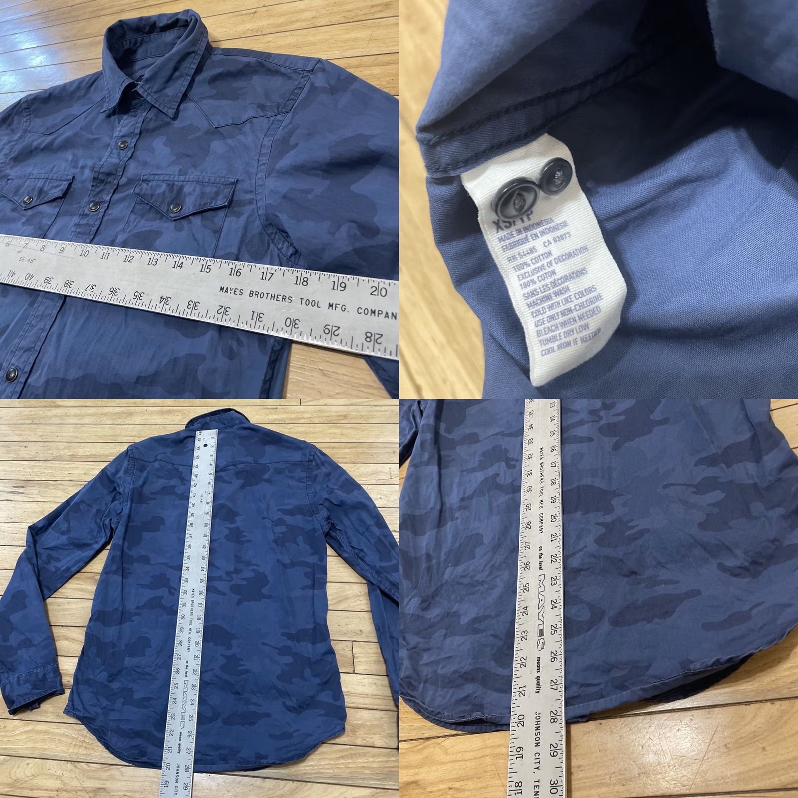 American Eagle Outfitters VINTAGE American Eagle Outfitters Blue Camo PearlSnap Shirt Men XS West Y2k Fit Button-Up Size US XS / EU 42 / 0 - 8 Thumbnail