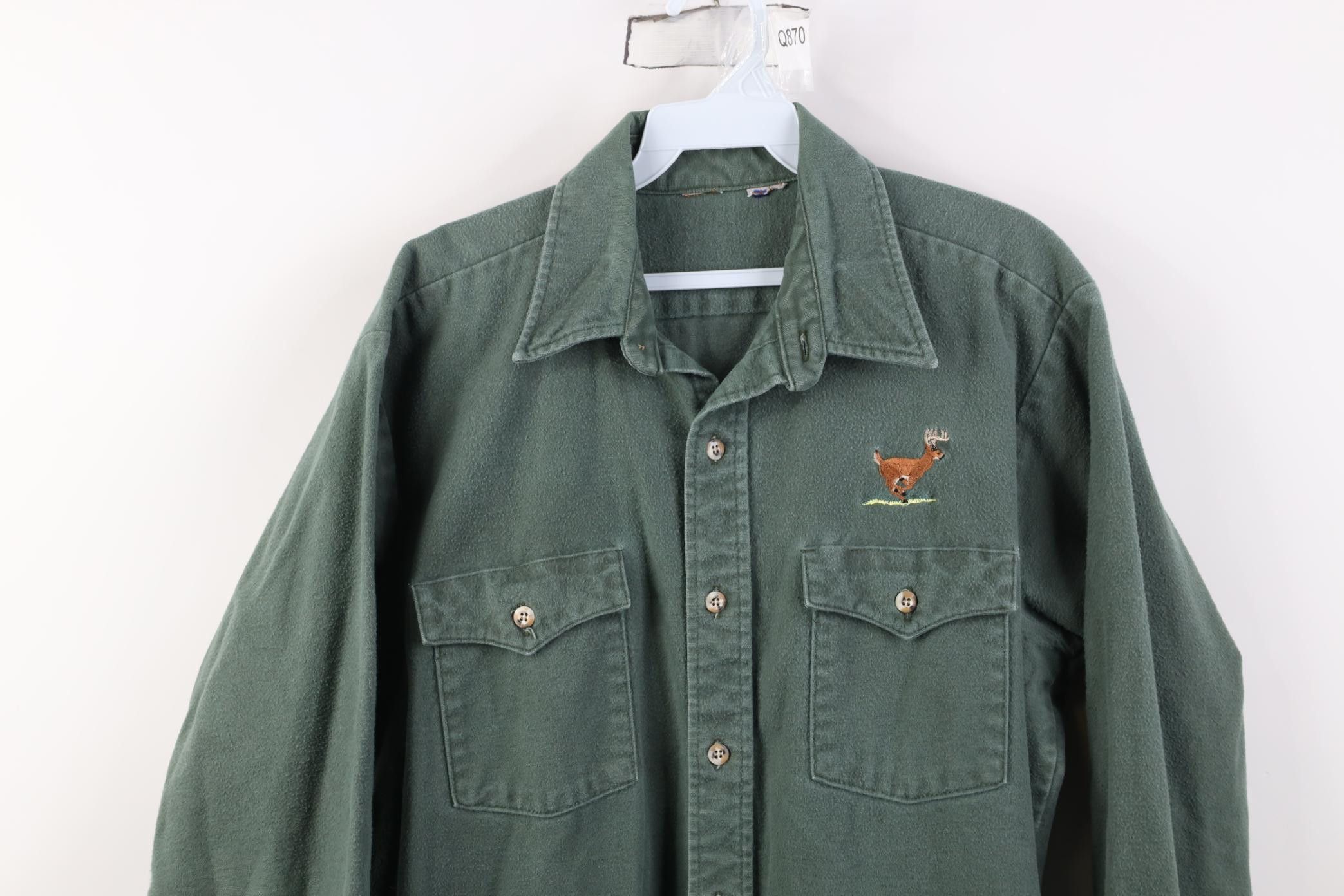 Vintage Vintage 90s Streetwear Deer Buck Chamois Cloth Button Shirt Size US L / EU 52-54 / 3 - 2 Thumbnail