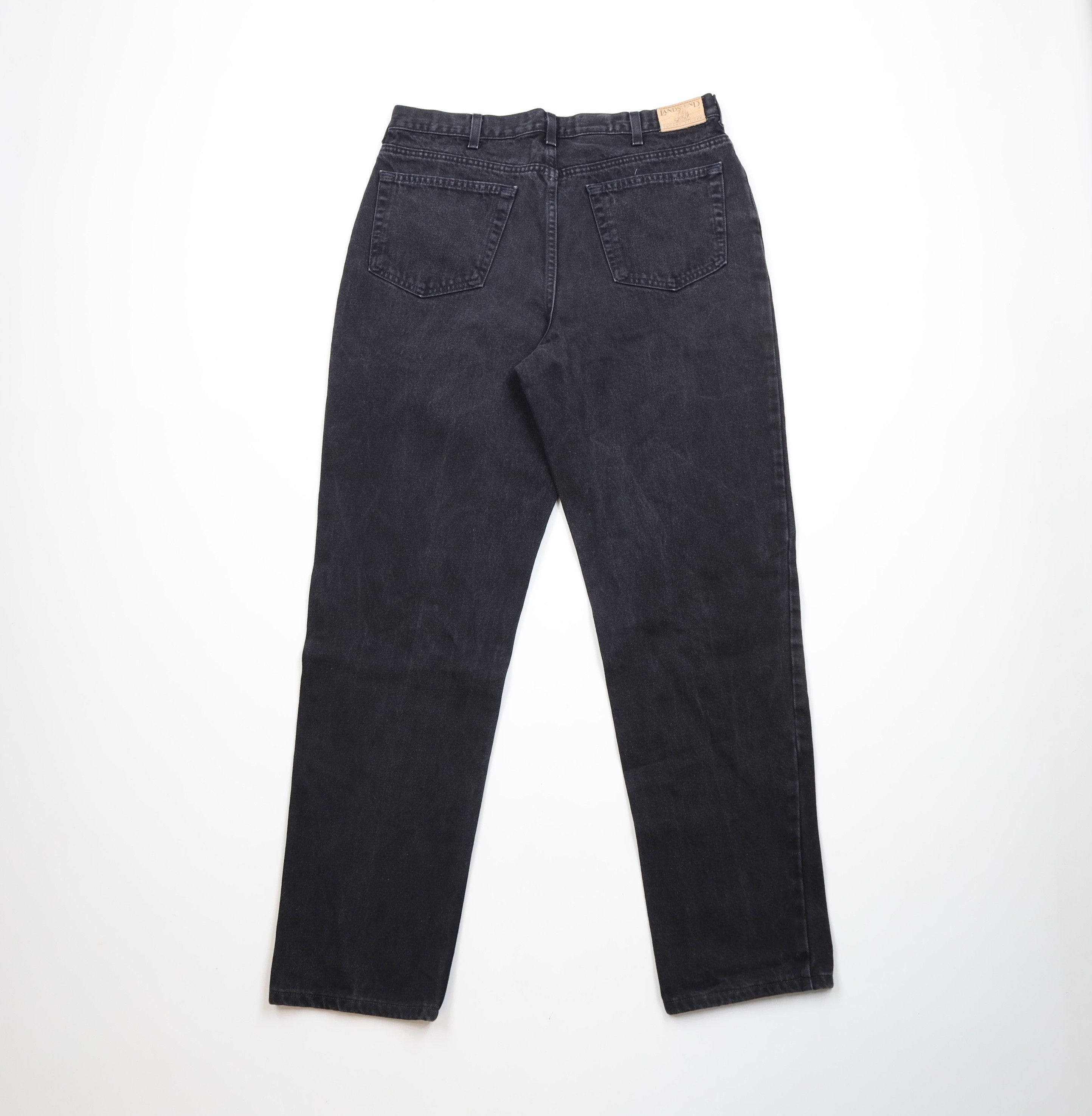 Lands' End × Vintage Vintage 90s Lands End Tapered Leg Denim Jeans Black USA Size US 34 / EU 50 - 10 Thumbnail