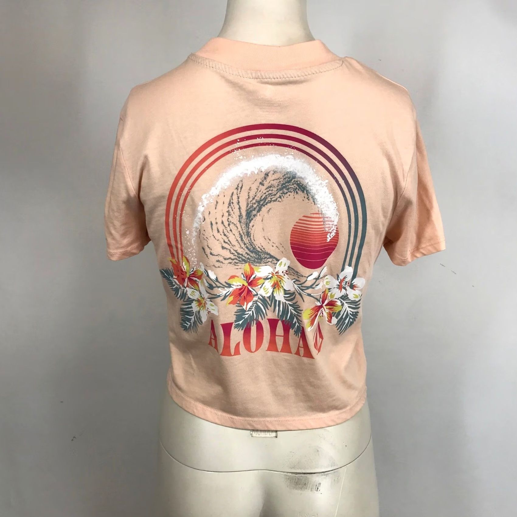 Volcom VINTAGE Volcom Peach Cropped Aloha Wave Graphic Pocket T Shirt Women's XS Size XS / US 0-2 / IT 36-38 - 2 Thumbnail
