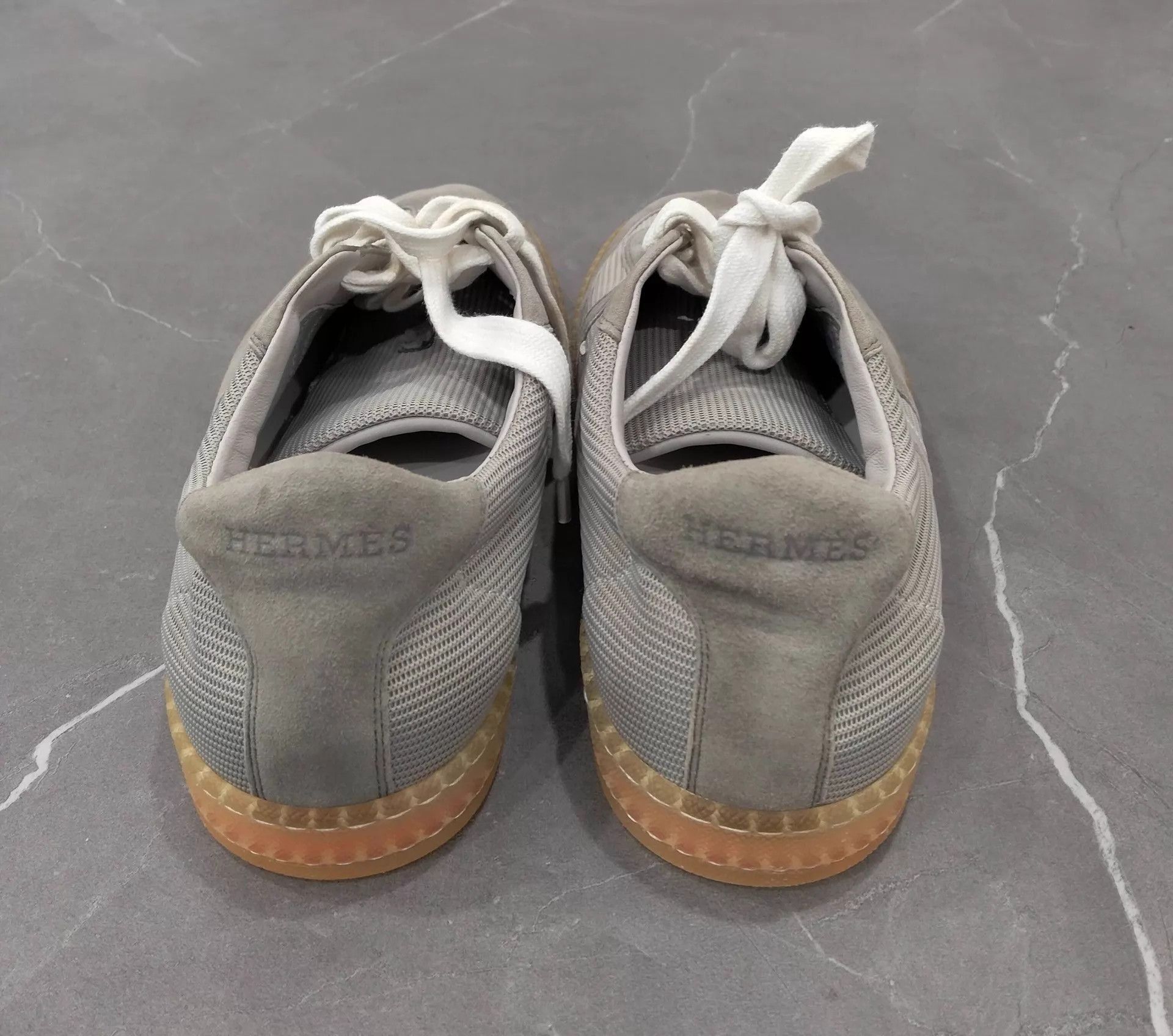 Hermes HERMES gray calfskin leather sneaker 39.5 Size US 9 / IT 39 - 5 Thumbnail