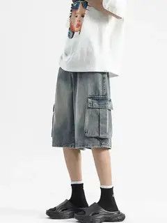 Japanese Brand Light Blue High Street Vintage Loose Fit Denim Shorts Size US 28 / EU 44 - 7 Thumbnail