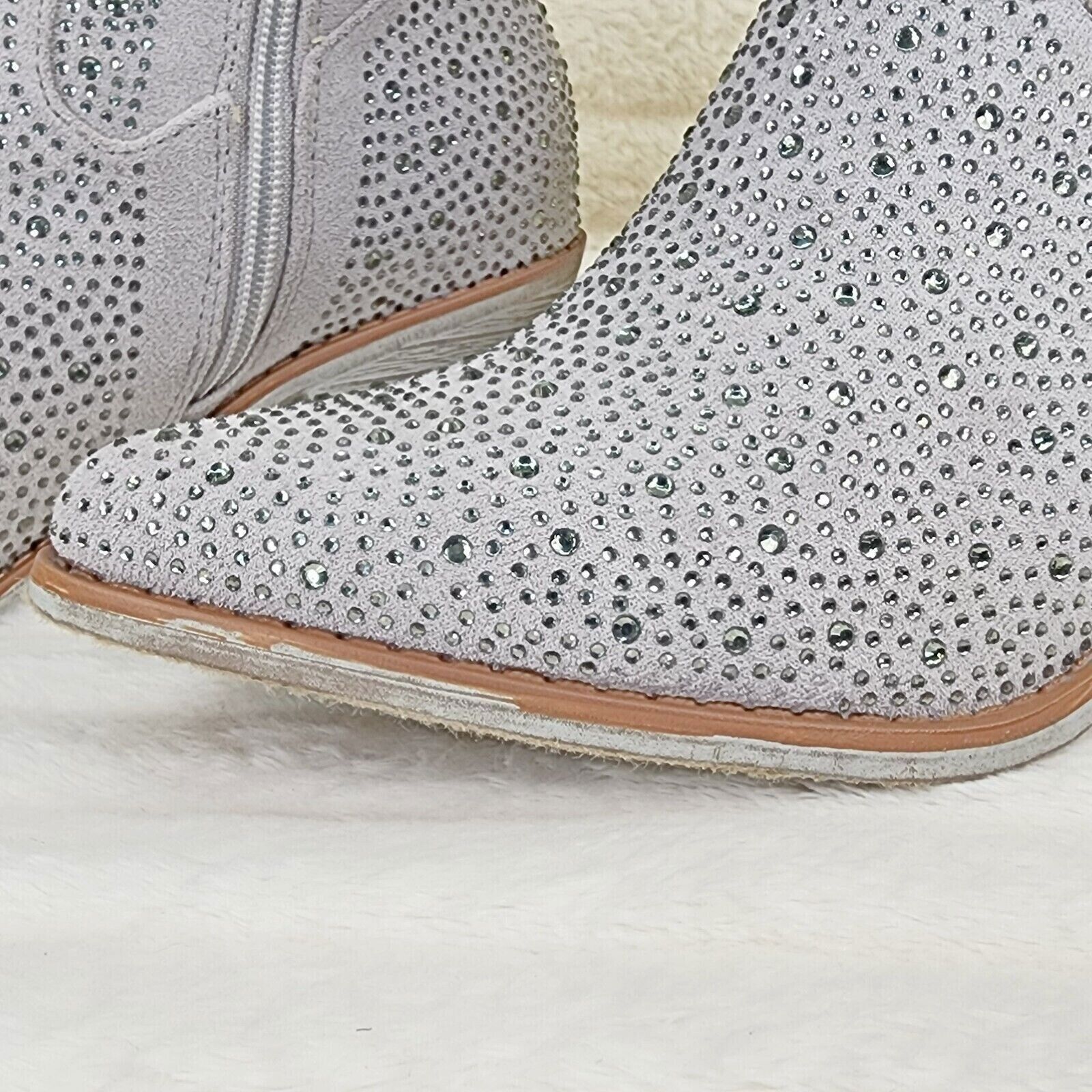 Other Wild Ones Glamour Cowboy Rhinestone Cowgirl Boots Tuck Zippe Size US 8.5 / IT 38.5 - 2 Thumbnail