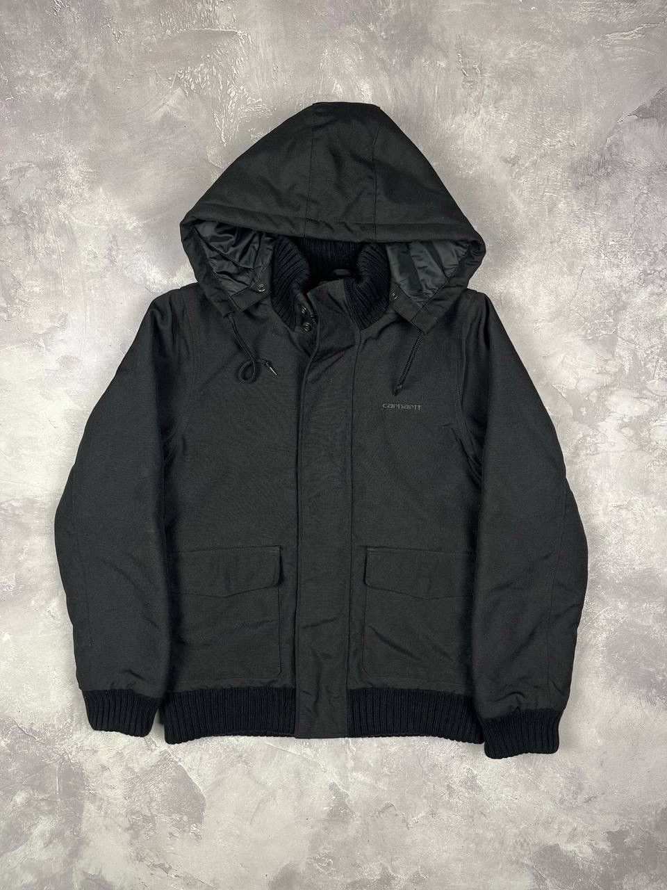 Carhartt Carhartt Bomber Jacket Black Hooded Heavyweight Ribbed Cuffs Size US M / EU 48-50 / 2 - 1 Thumbnail