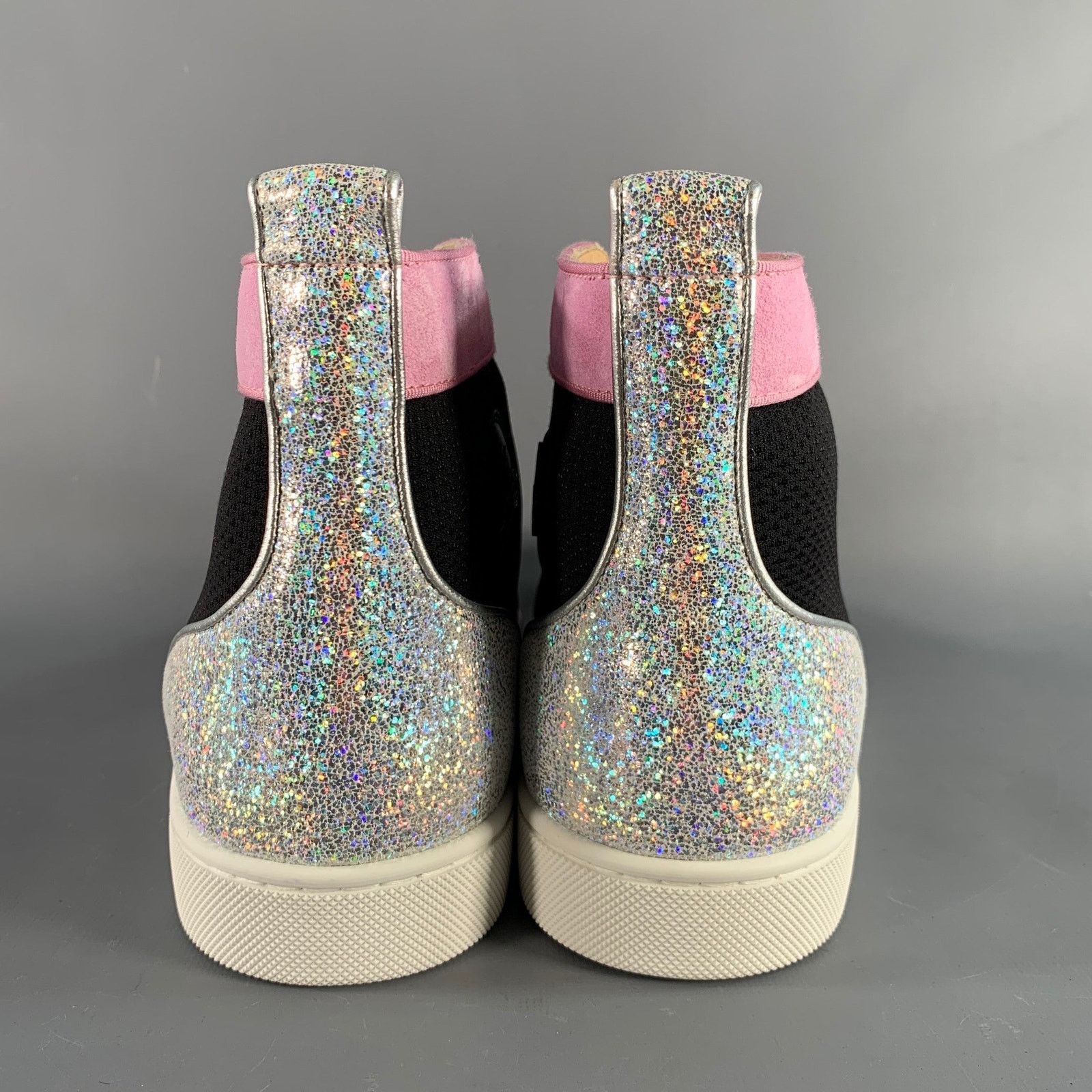 Christian Louboutin Size 9.5 Black Pink Mixed Materials Leather Sneakers Size US 9.5 / EU 42-43 - 3 Thumbnail