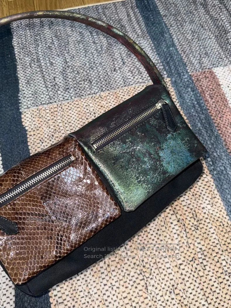 Jean Paul Gaultier Snakeskin Leather Handbag.