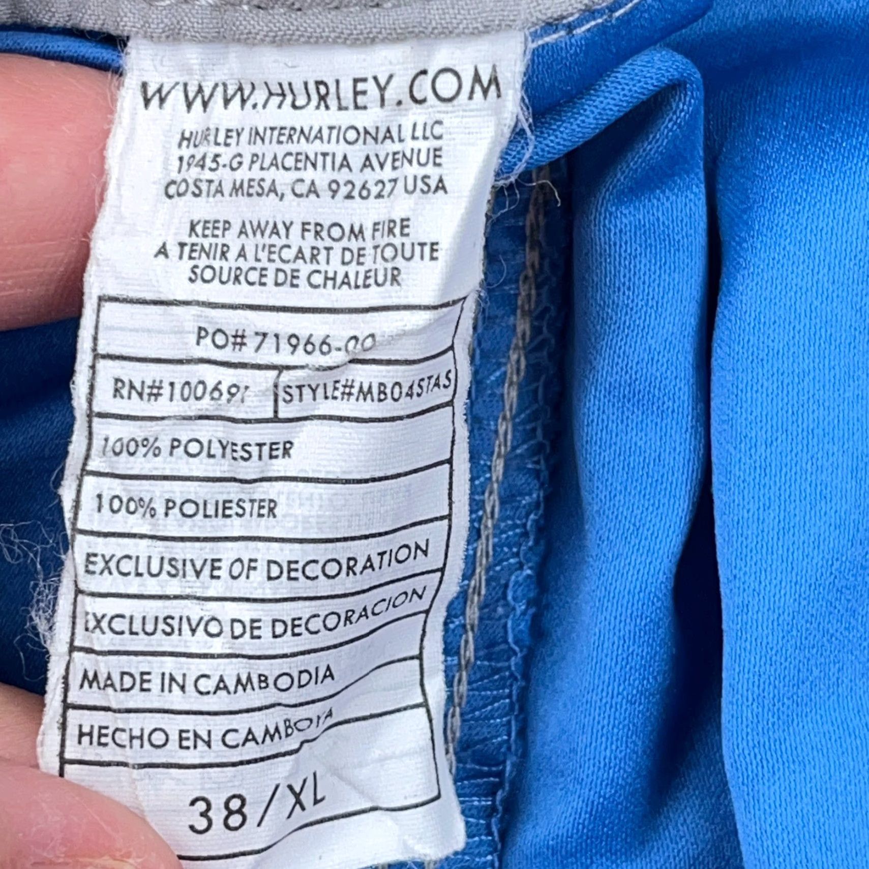 Hurley Hurley Swim Trunks Men 38 XL Gray Blue Bored Shorts Surfing Spellout Adult Size US 38 / EU 54 - 3 Thumbnail