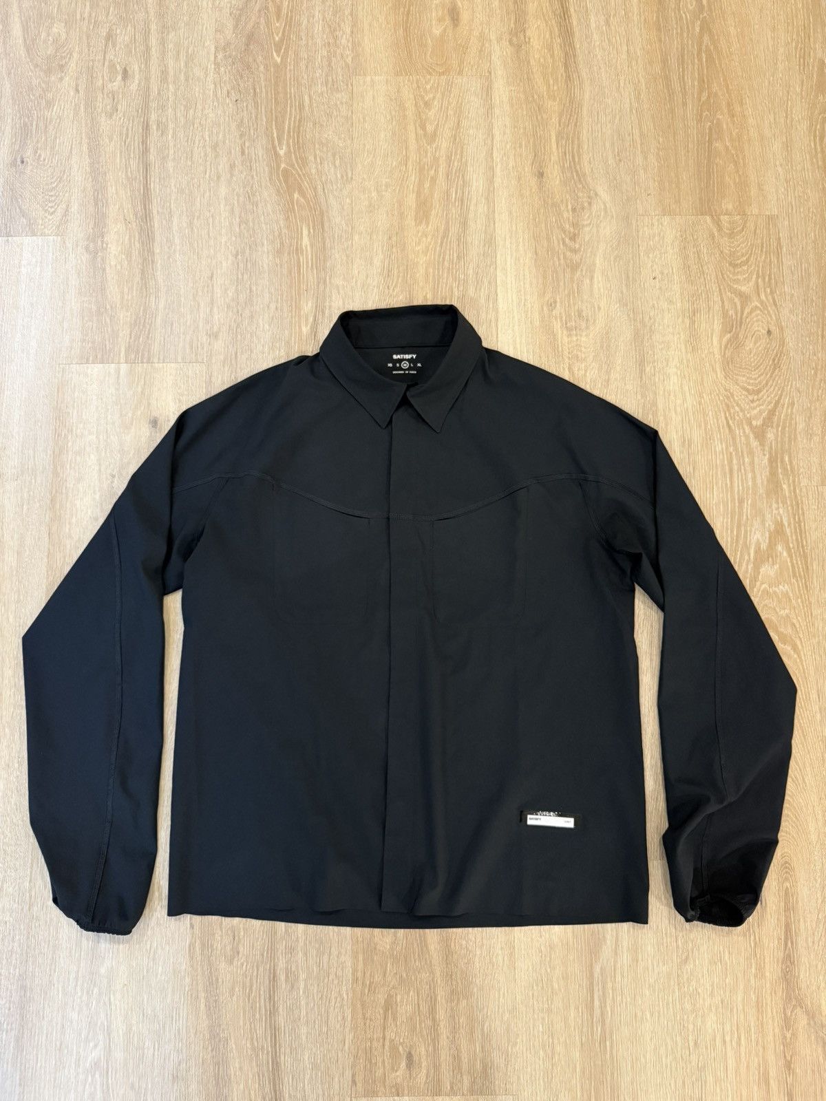 Pre-owned Satisfy Peaceshell River Shirt In Black