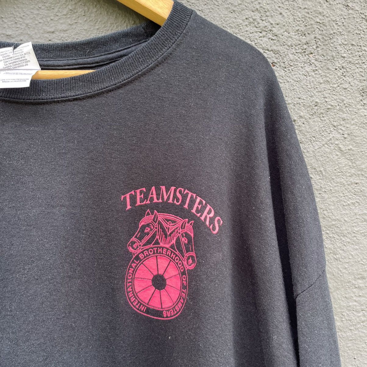 Vintage Thrashed Faded International Brotherhood Teamsters L/S Tee Size US XXL / EU 58 / 5 - 5 Thumbnail