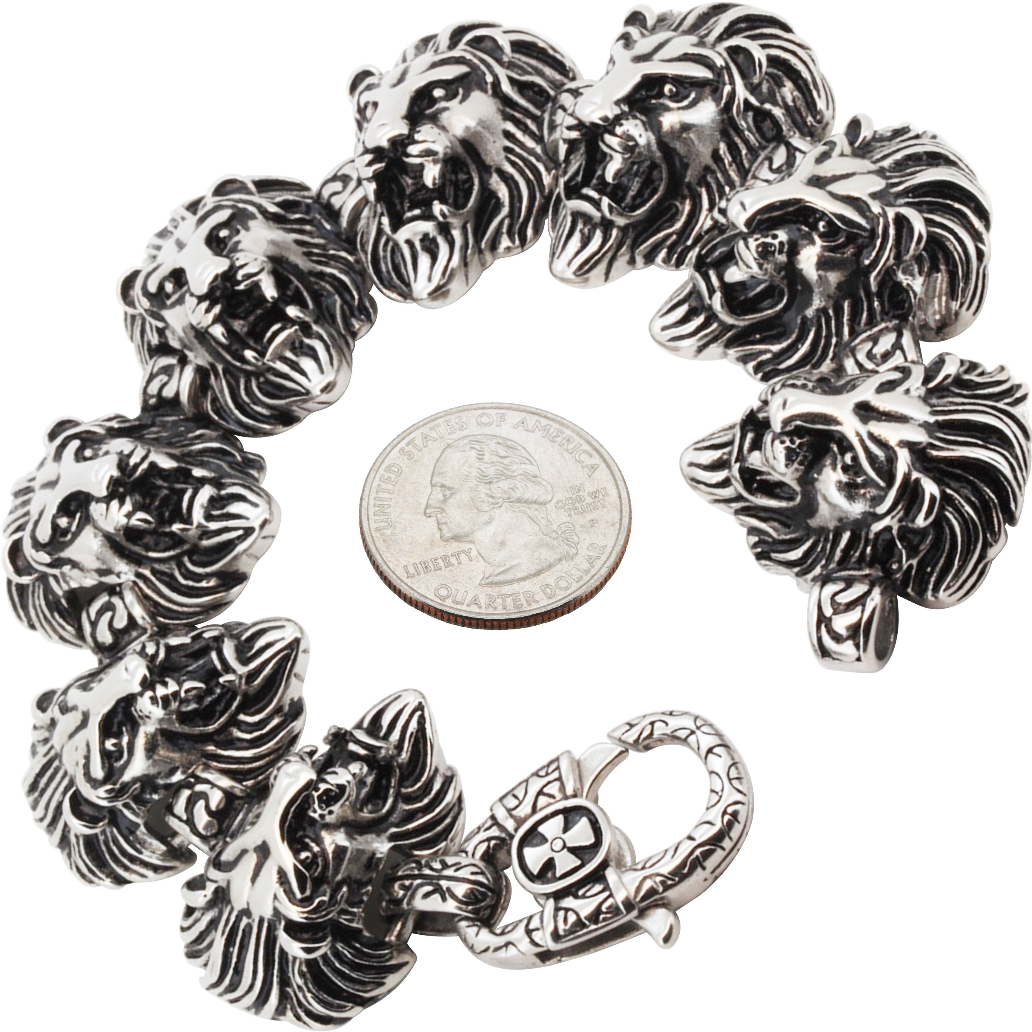 Other 316L Stainless Steel 31mm Lion Head Bracelet 8.5” Size ONE SIZE - 1 Thumbnail