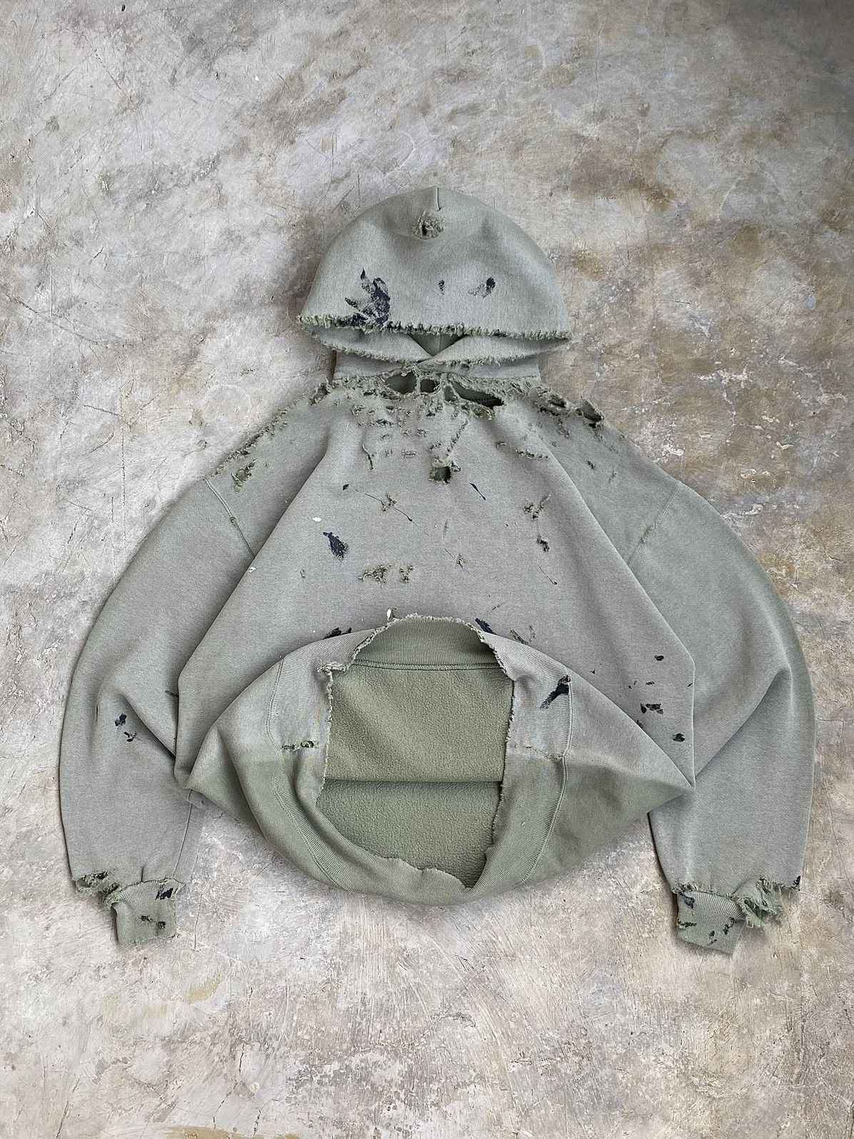 Rare Vintage Russell Pro store Cotton Blank Hoodie Sage Green M