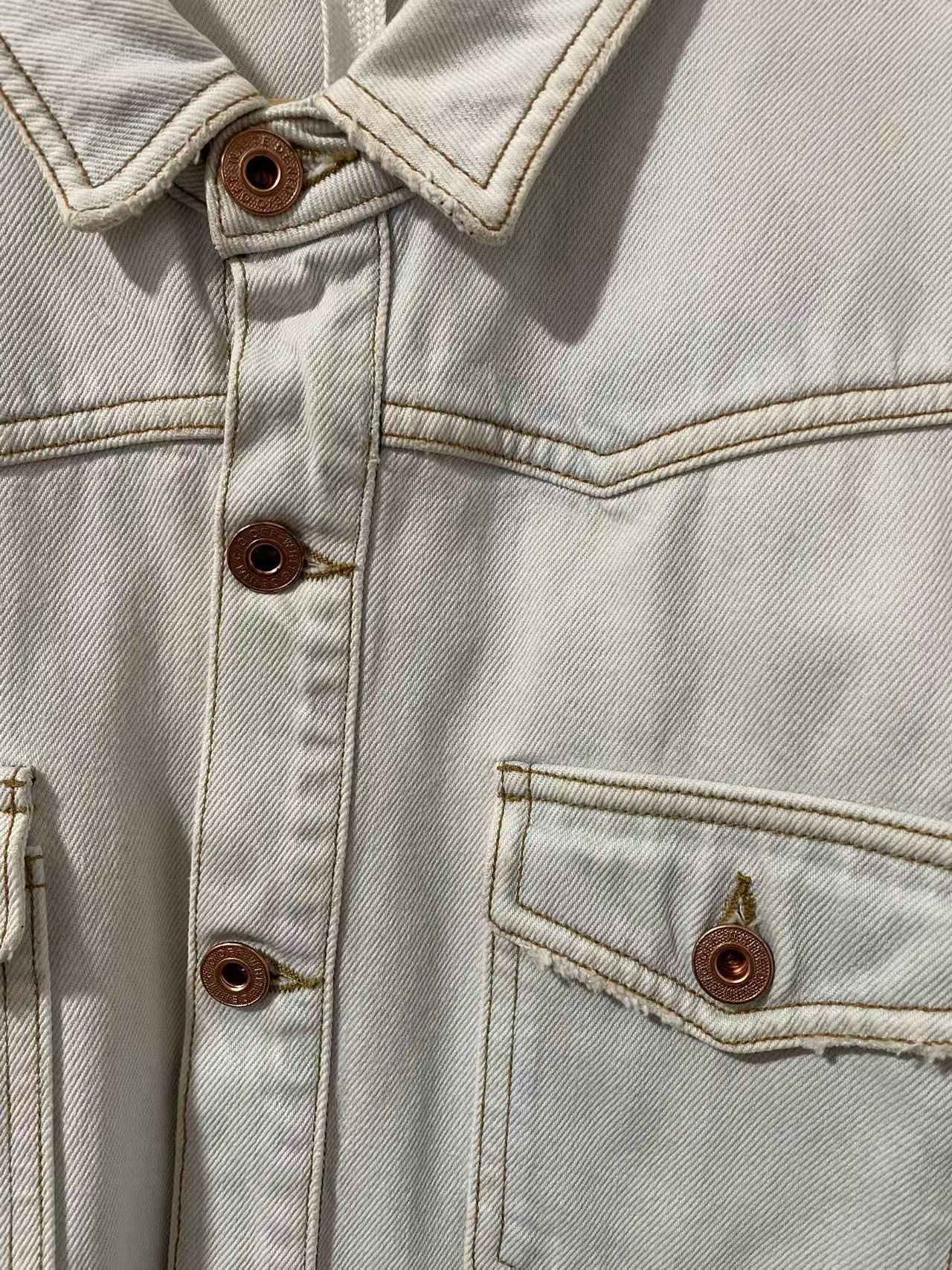 Off-White SS16 Eagle Embroidered Bleached Denim Overshirt Size US L / EU 52-54 / 3 - 8 Thumbnail