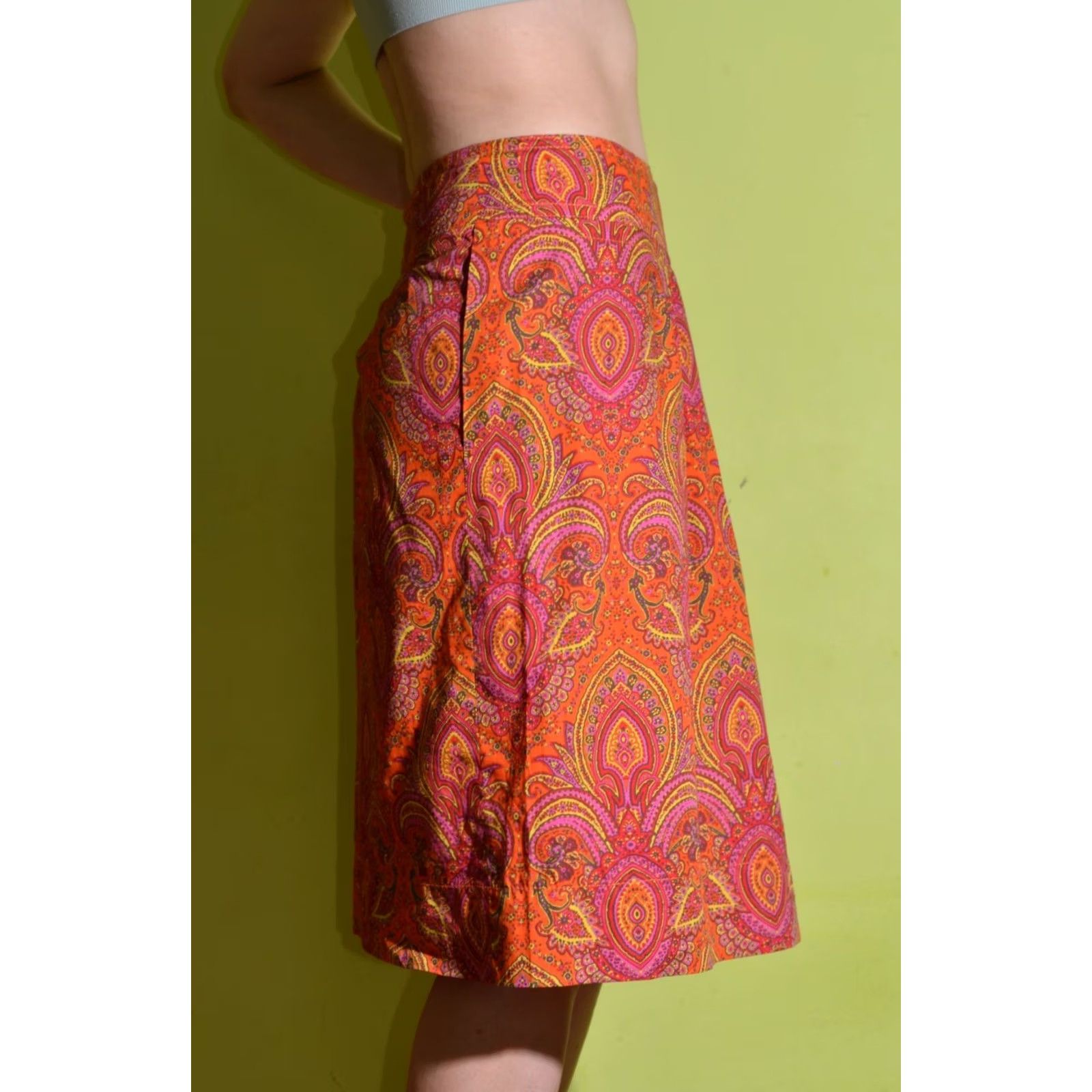 Bogner Bogner Skirt A-Line Womens Size 40 Multicoloured Cotton Knee Length Casual Size 27" / US 4 / IT 40 - 2 Thumbnail