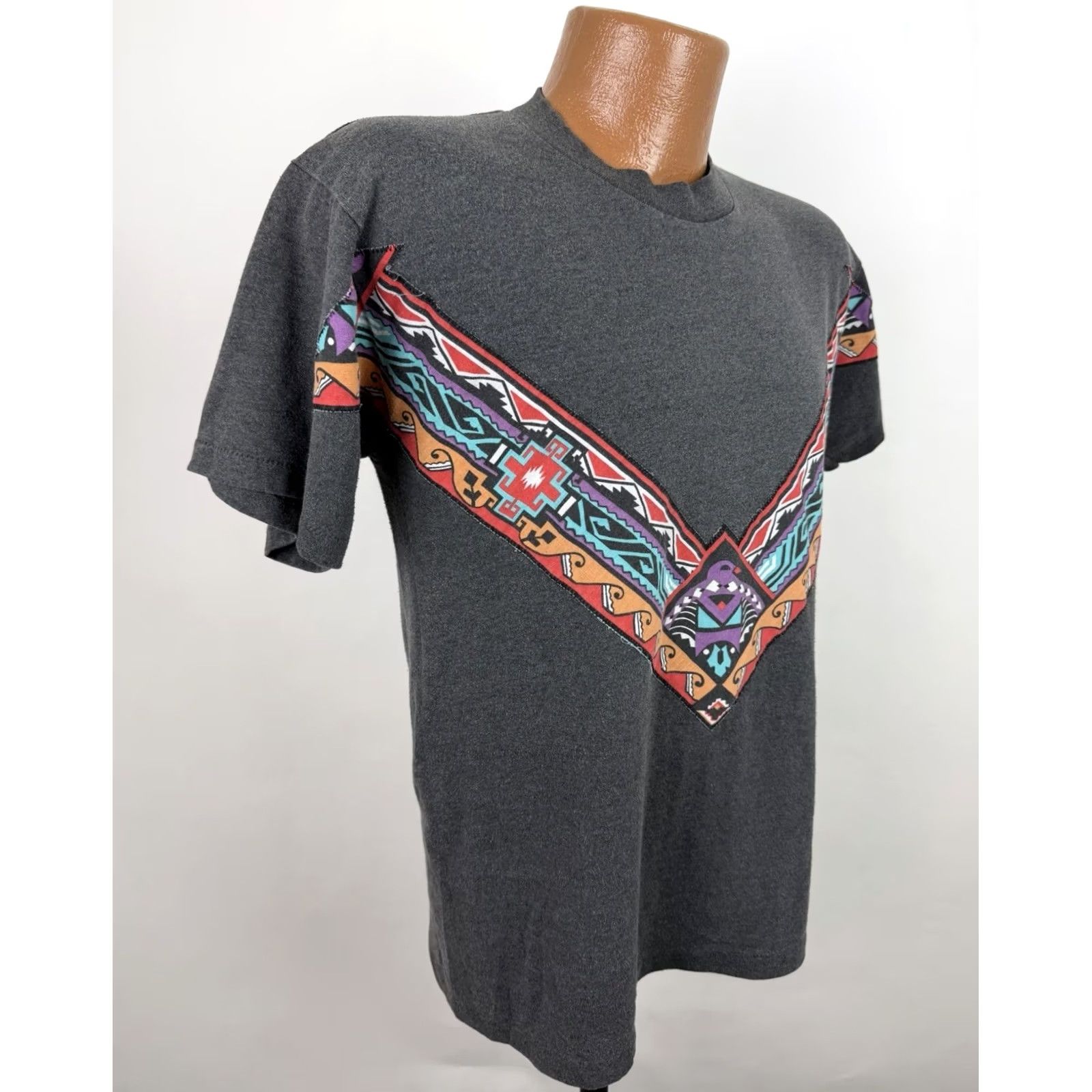 Vintage VINTAGE Vintage Western Tee Mens Medium Charcoal Gray T-shirt 90s Southwestern Cowboy Size US M / EU 48-50 / 2 - 7 Thumbnail