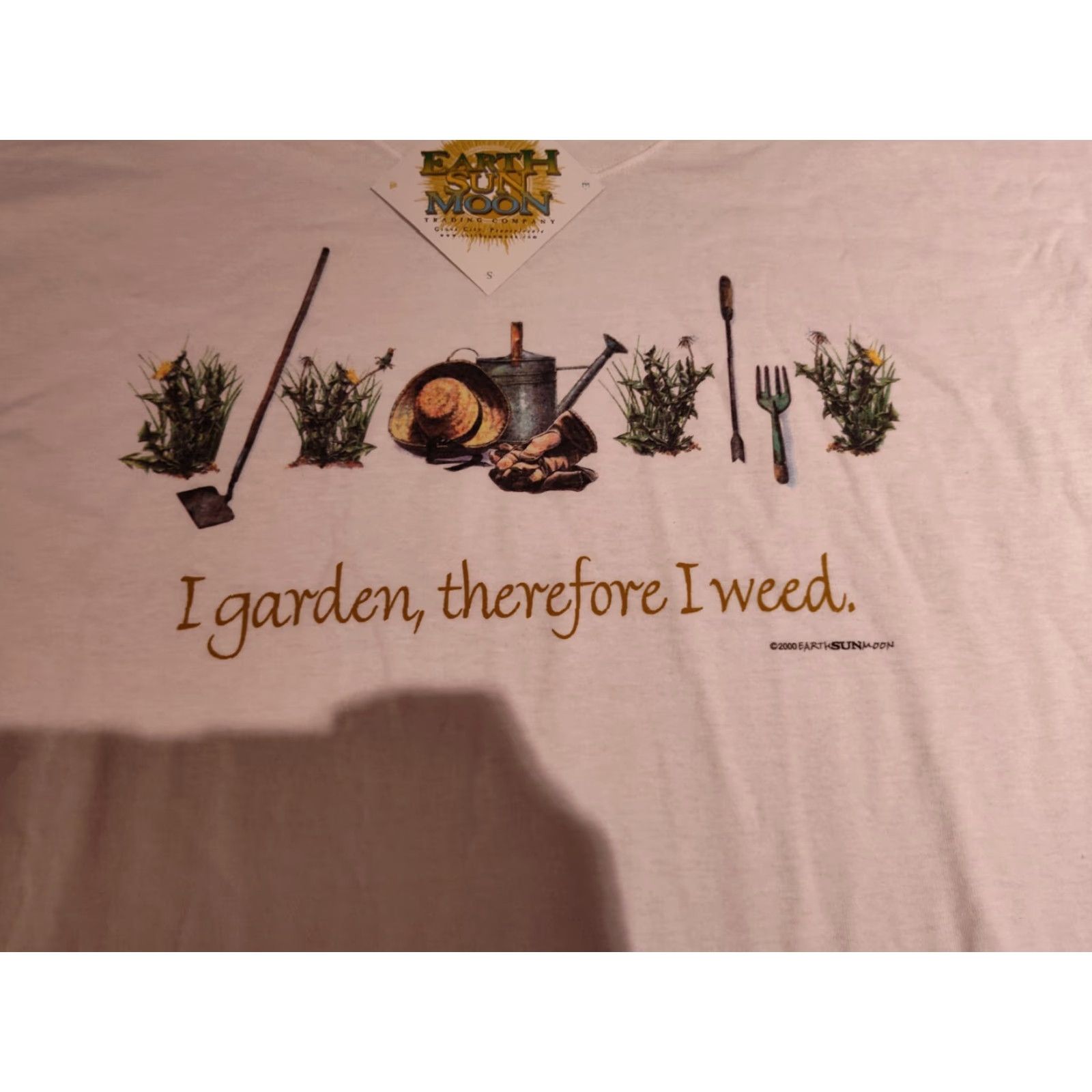 Vintage Earth Sun Moon Trading T-Shirt Men XL White Garden Gardening NWT Size US XL / EU 56 / 4 - 3 Thumbnail