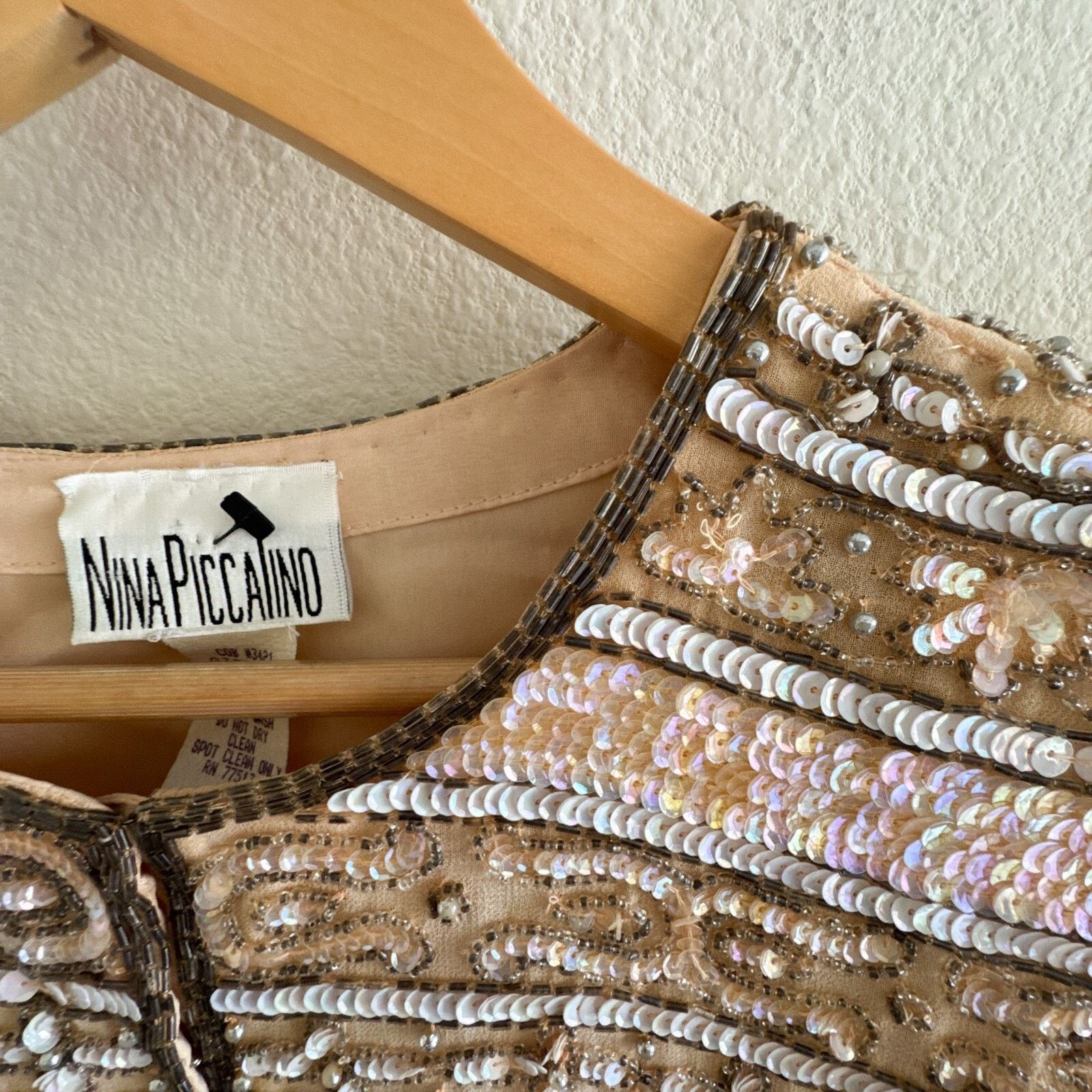 Other Nina Piccalino NWT Vintage Peach Beaded Sequin Jacket Sz 14 Size XL / US 12-14 / IT 48-50 - 7 Thumbnail
